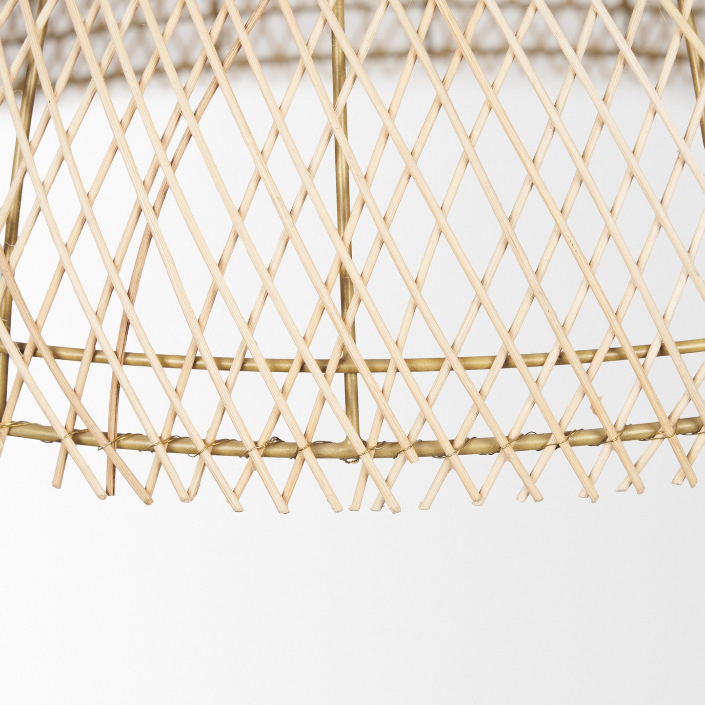 Thad 1-Light Natural Woven Rattan Dome Pendant