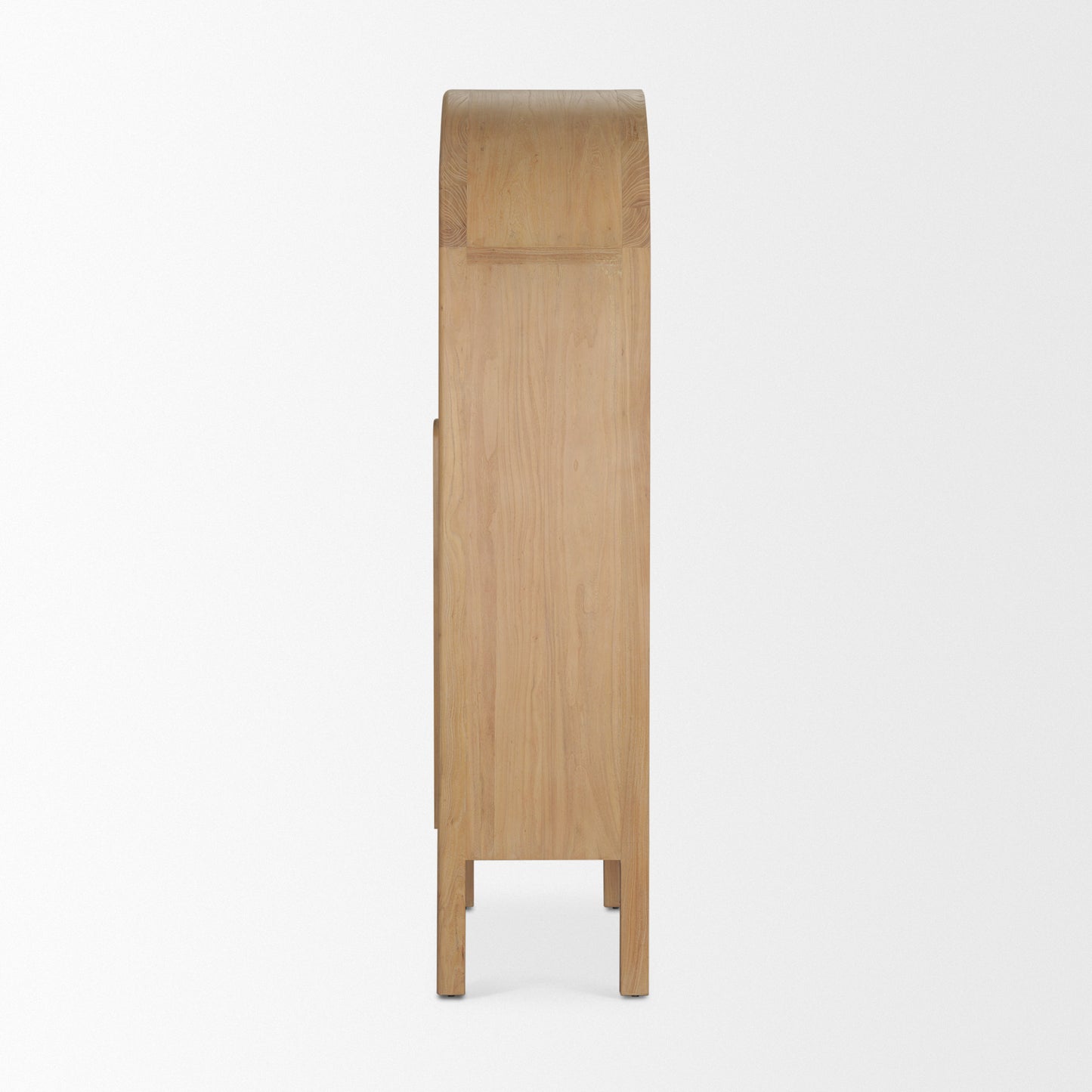 Callum Curio Cabinet Light Brown Wood | Clear Glass - cabinets