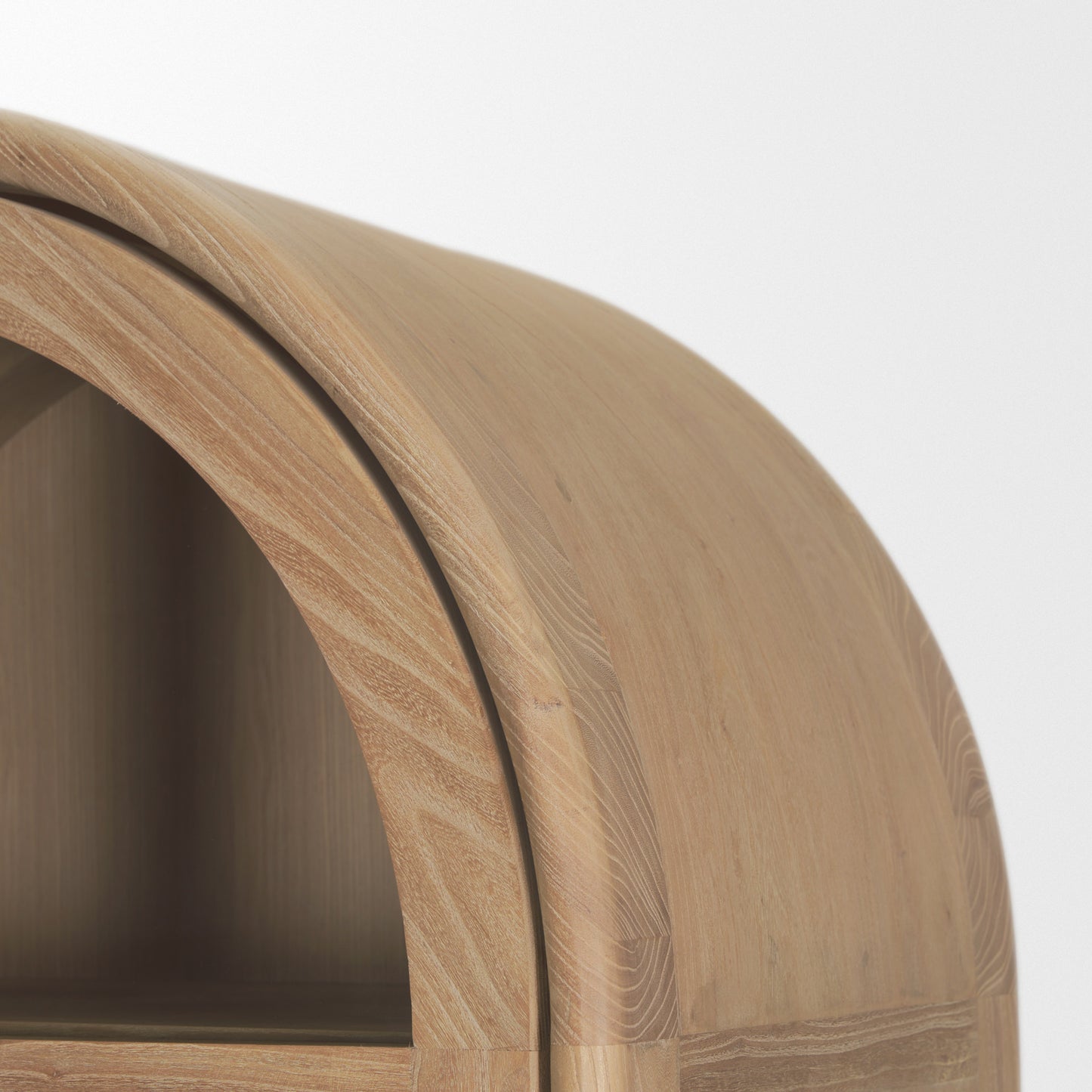 Callum Curio Cabinet Light Brown Wood | Clear Glass - cabinets