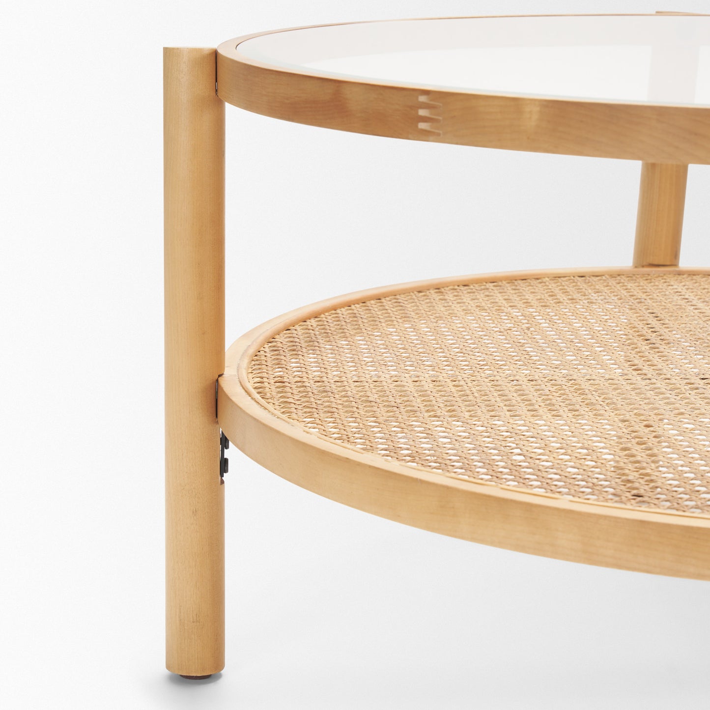 Weslyn Coffee Table Cane | Wood | Glass - coffee-tables