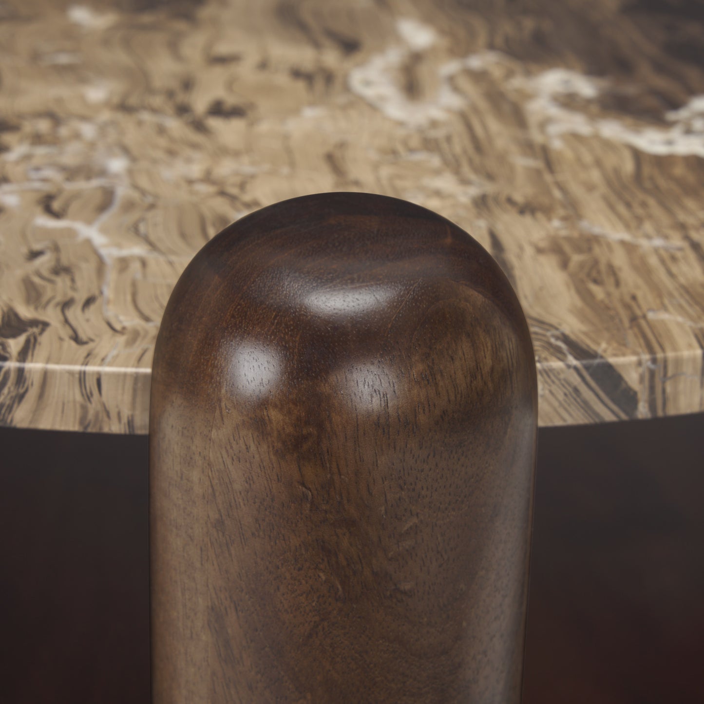 Jovia Coffee Table Dark Brown Wood | Cappuccino Marble - coffee-tables