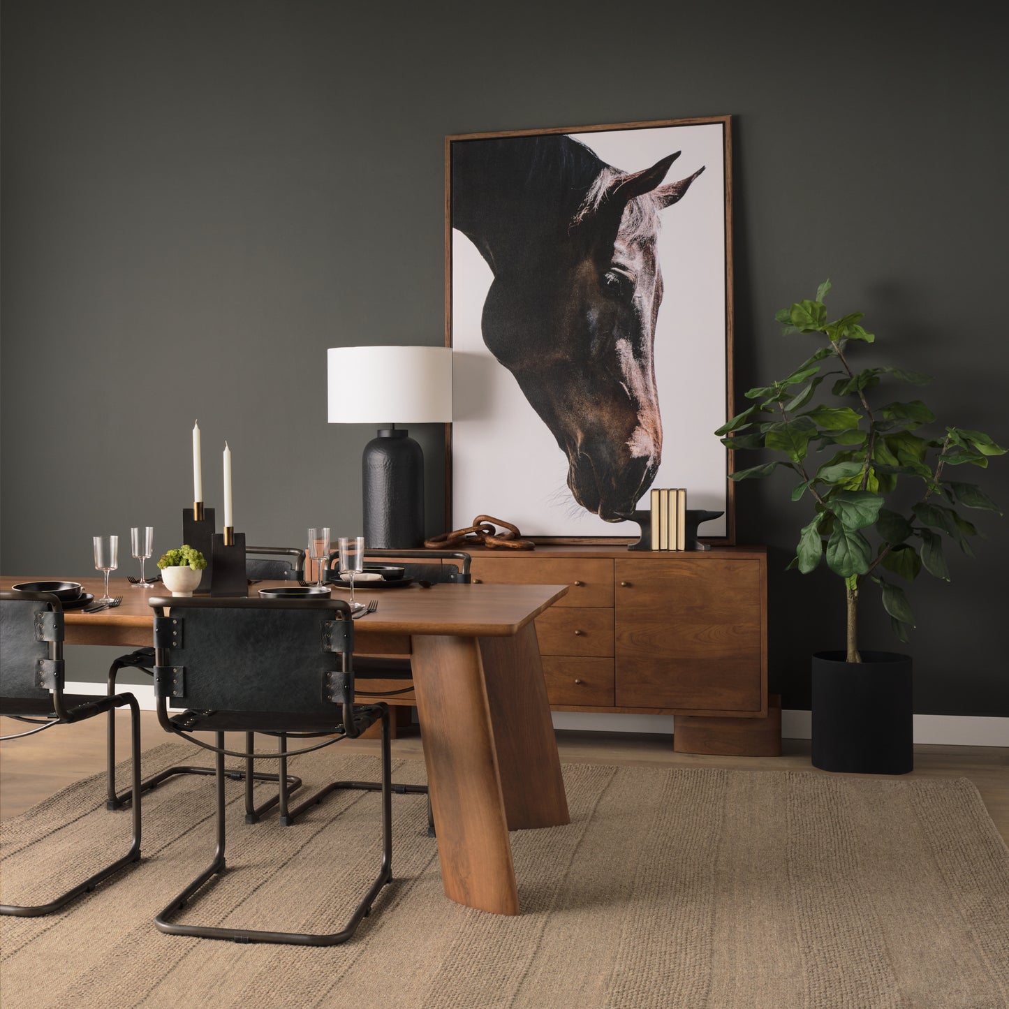 Berbick Dining Chair Black Leather | Black Metal - dining-chairs