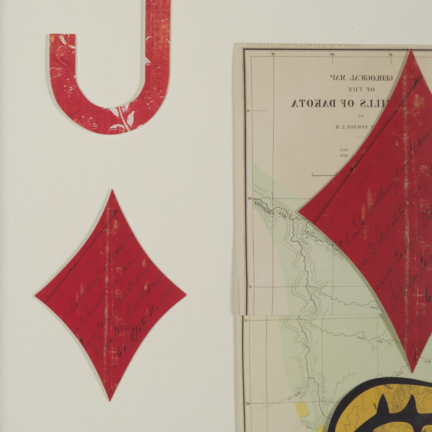 Jack of Diamonds Playing Card a Paper Mosaic Collage Framed Art under Glass