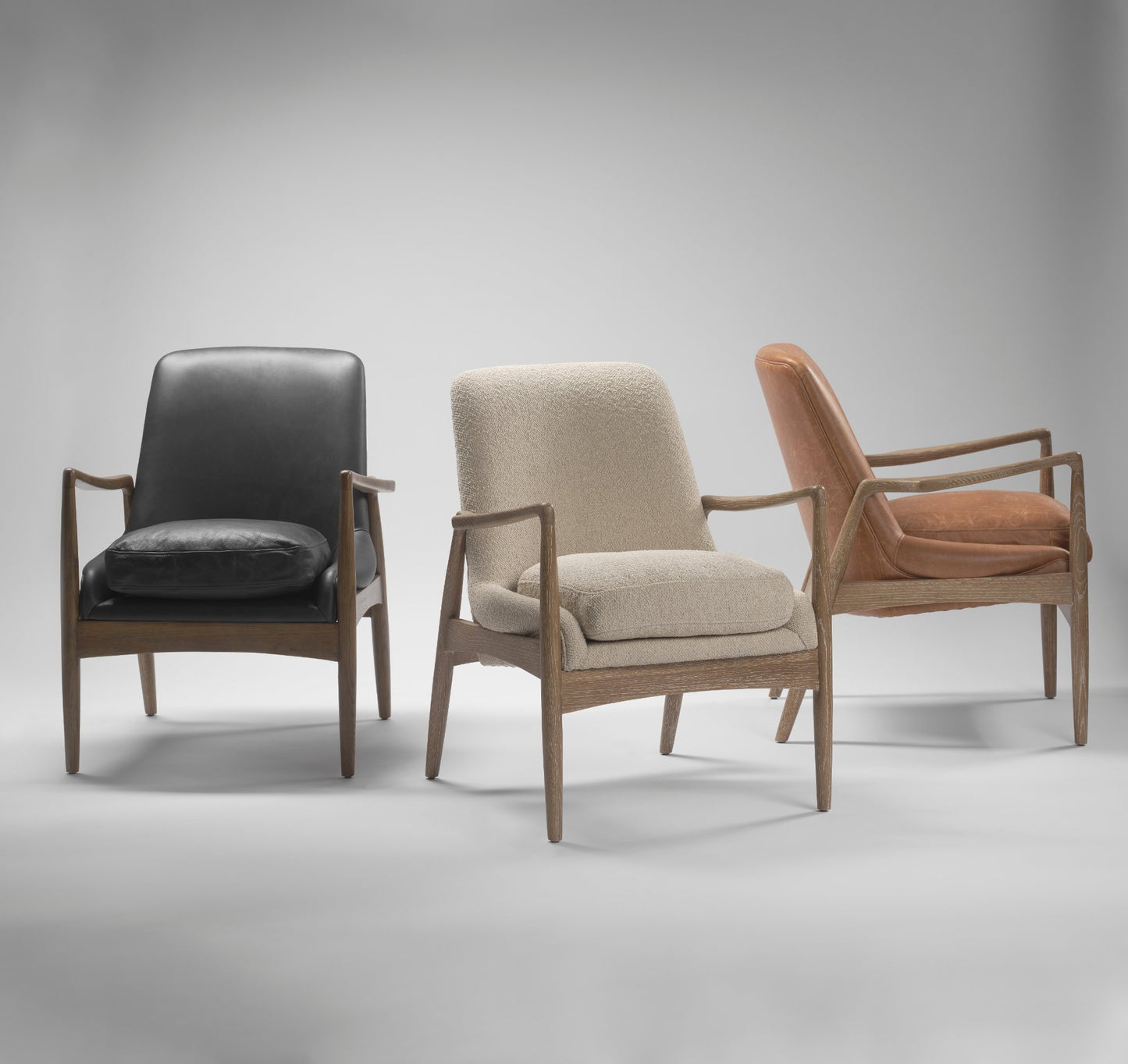Westan Leather Accent Chair Cognac Faux Leather | Brown Wood - accent-chairs