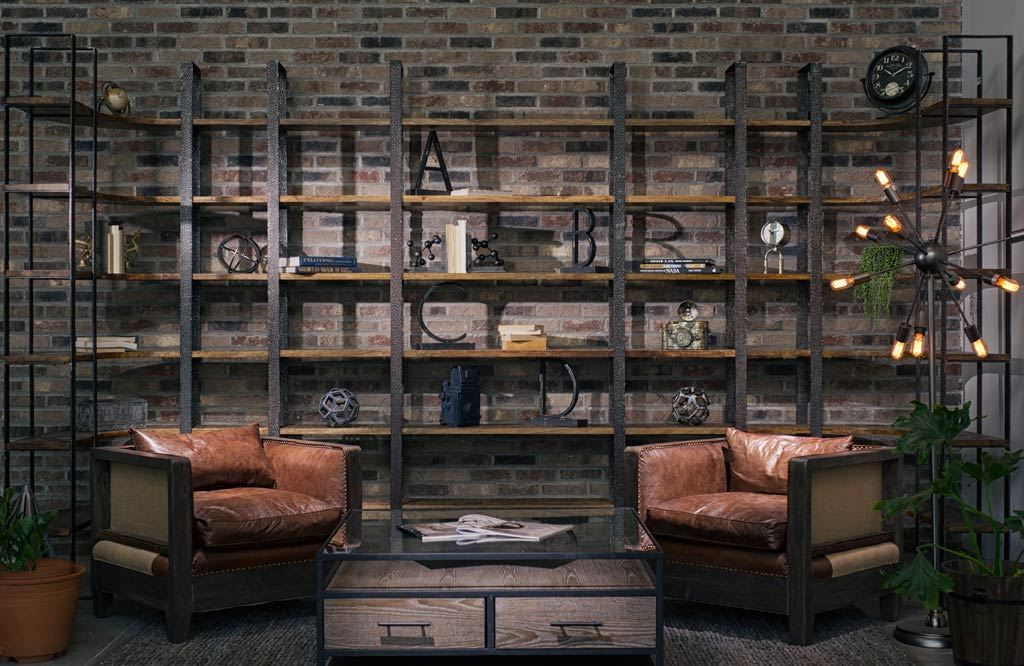 Turner Shelving Unit Brown Wood | Black Metal - shelving