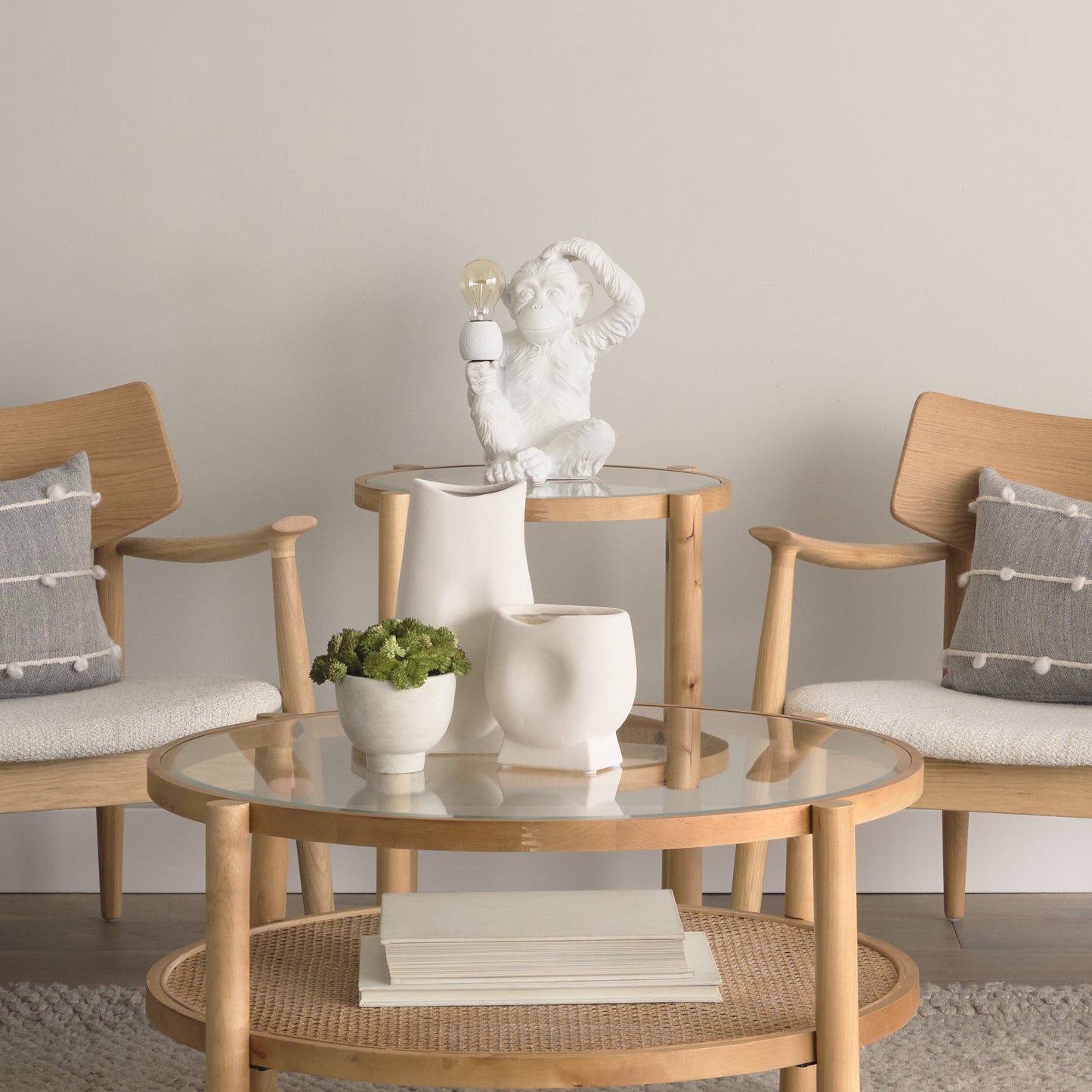 Simia Table Lamp White Resin - table-lamps