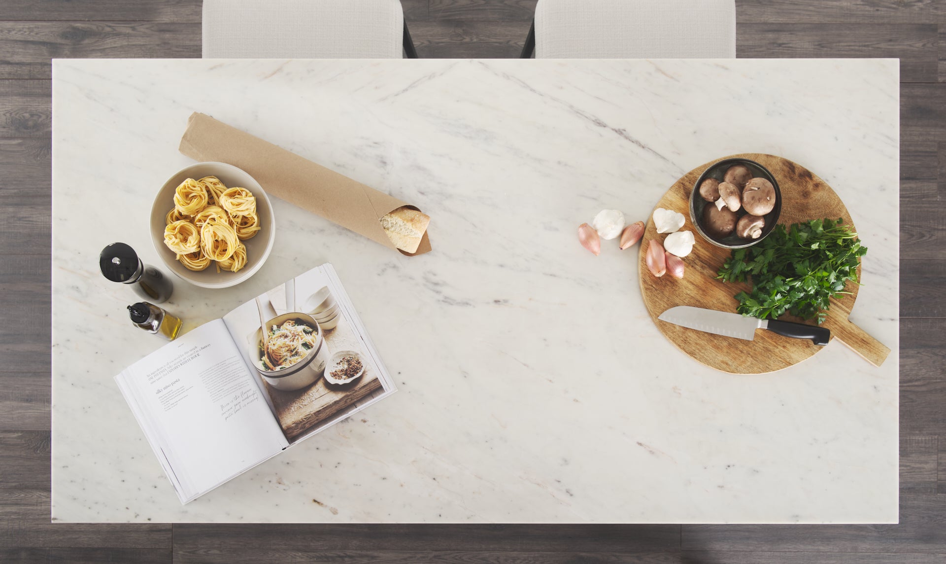 Fieri Kitchen Island Black Metal | White Marble - kitchen-islands