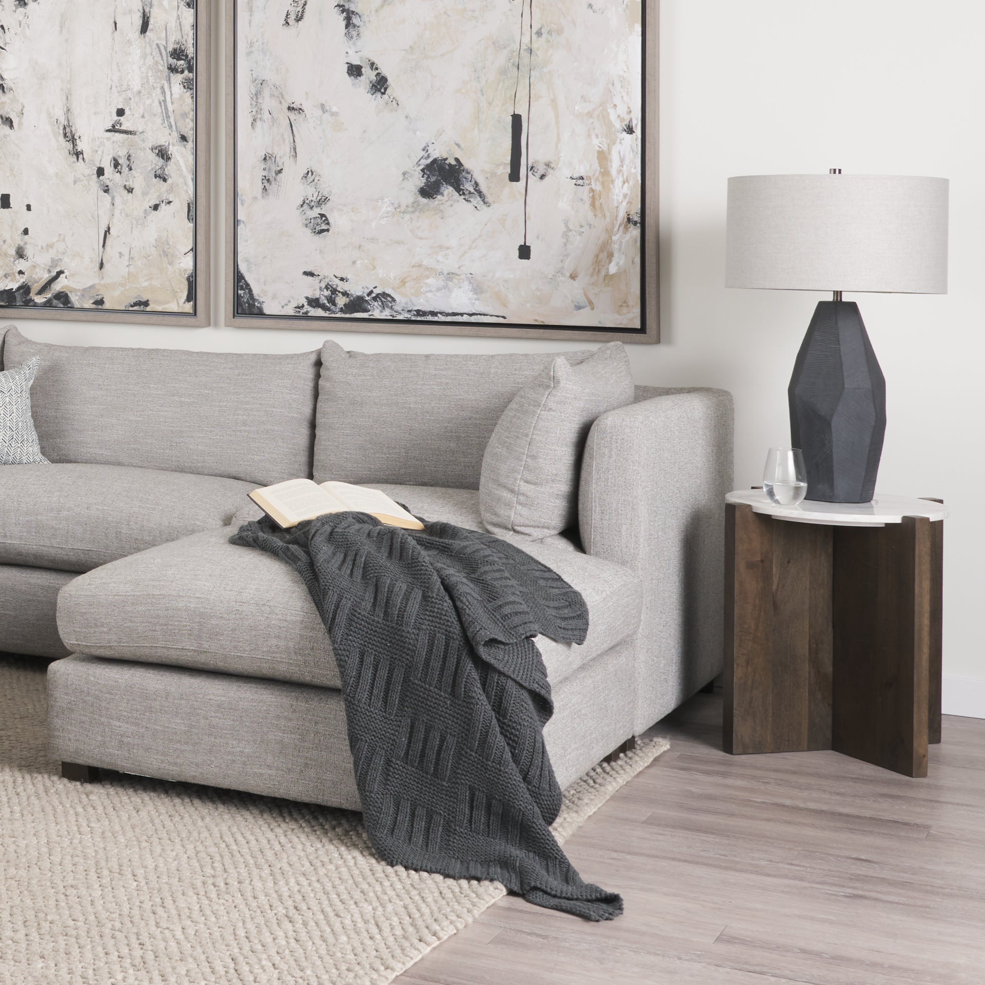 Bianca Accent Table Dark Brown Wood | Marble - accent-tables