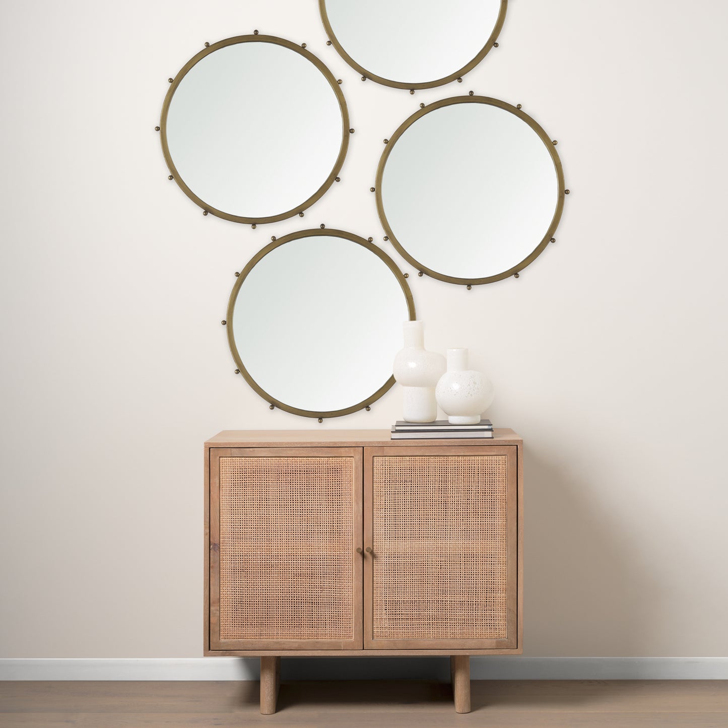 Elena Wall Mirror Gold Metal | 25’’ - wall-mirrors-grouped