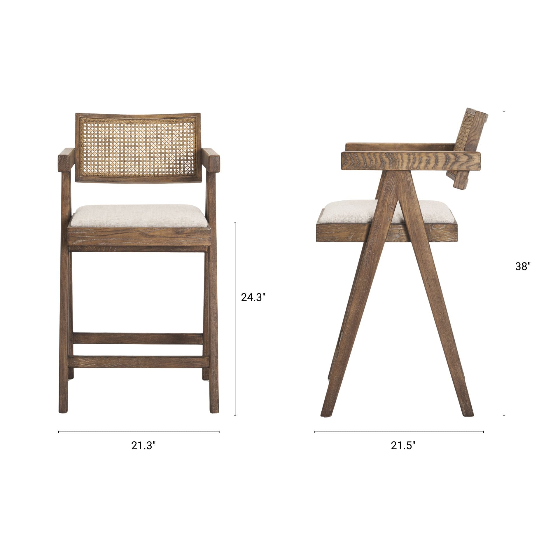 Indie Upholstered Seat Bar Counter Stool Medium Brown | Counter - bar-stools