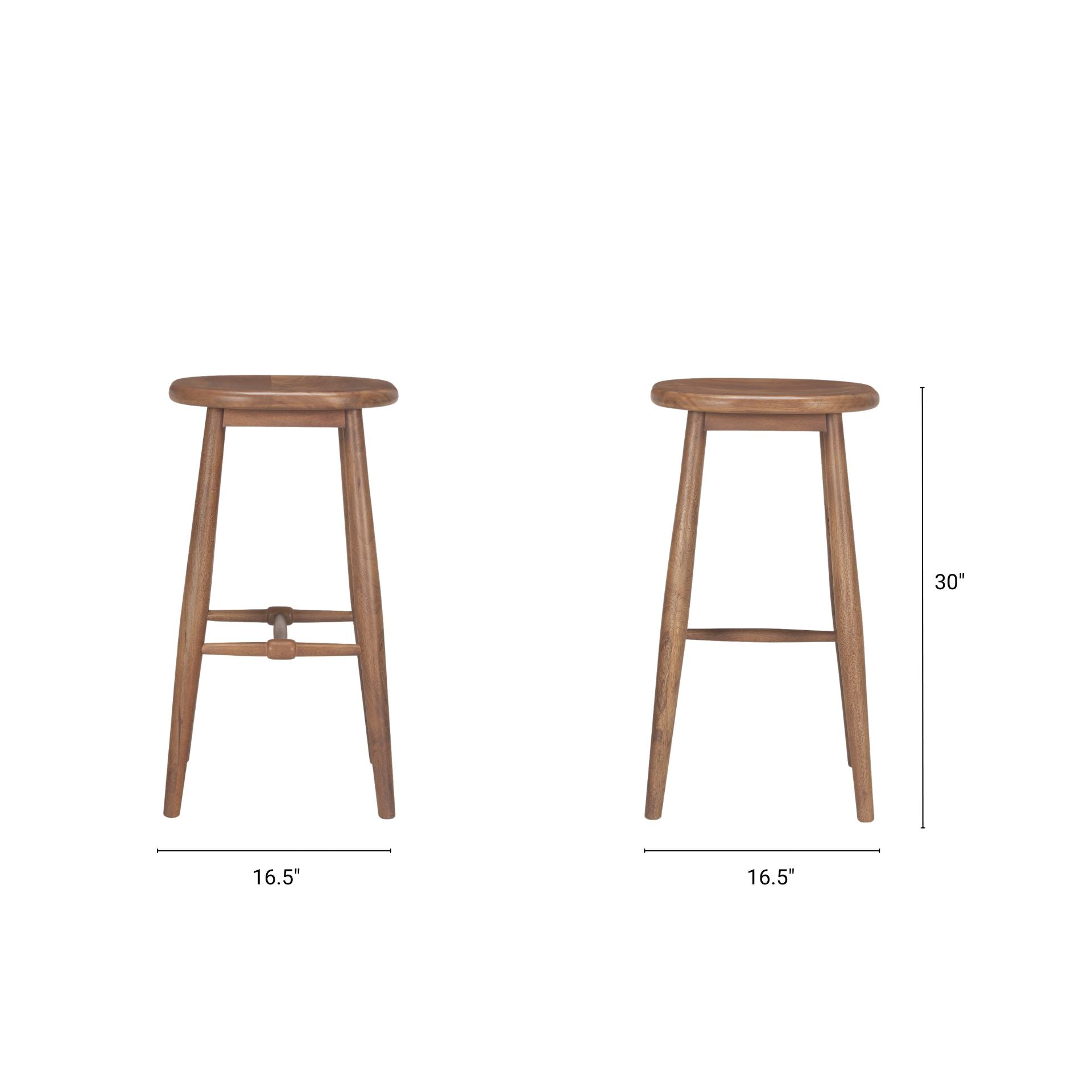 Ernest Wood Seat Bar Counter Stool Medium Brown | Bar - bar-stools