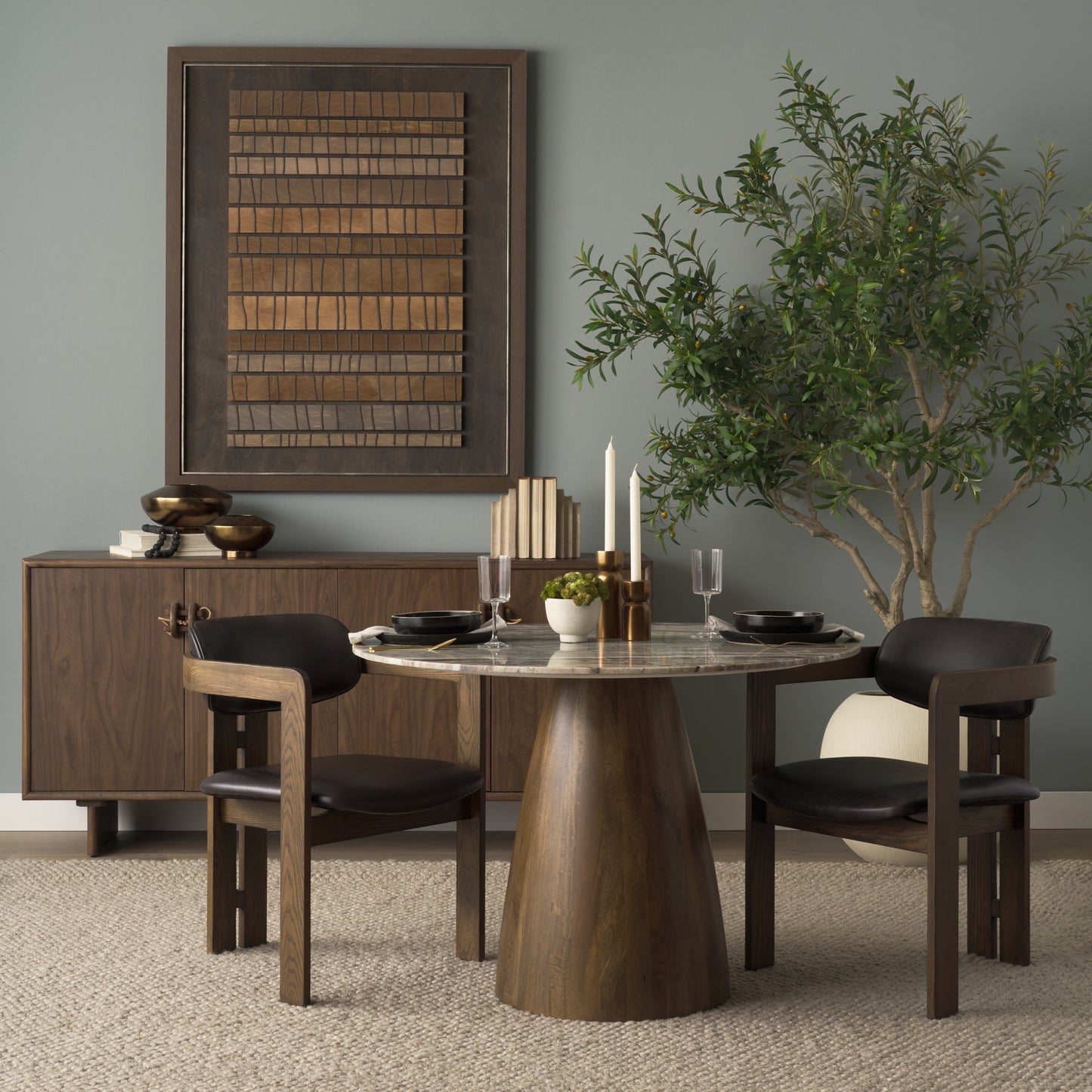 Varenna Sideboard Dark Brown | Wood | 4 Doors - sideboards-and-buffets