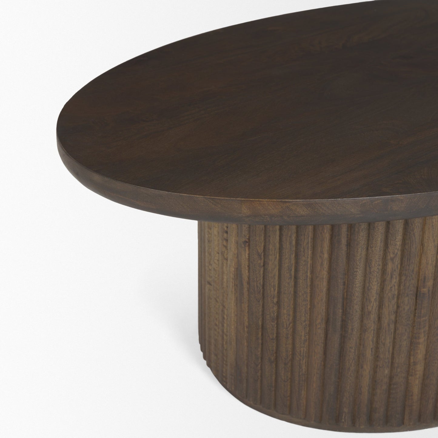 Terra Oval Coffee Table Dark Brown Wood - coffee-tables