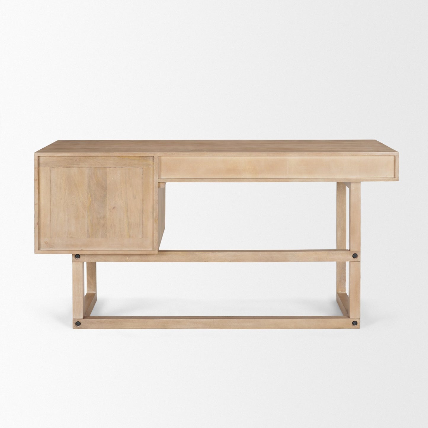 Grier Office Desk Light Brown Wood | Cane Accent - office