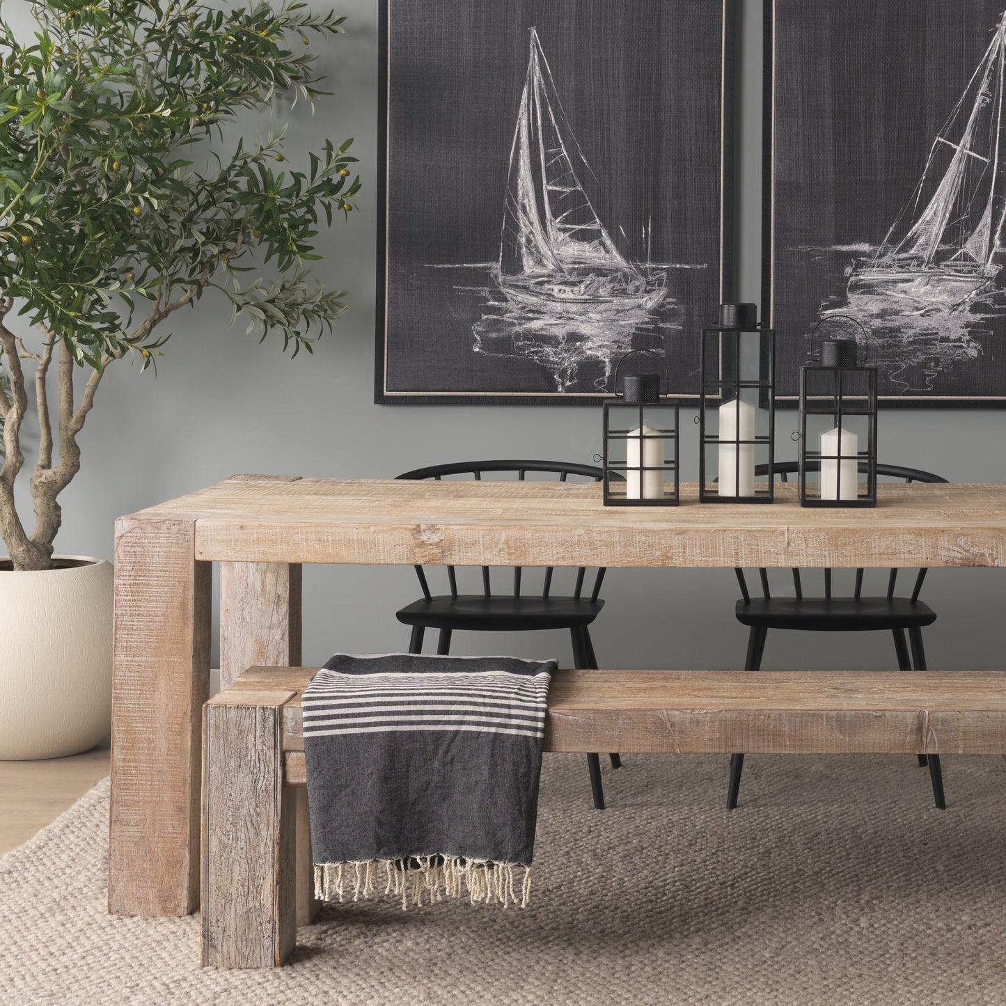 McArthur Dining Table White Wash | 84’’ - dining-table