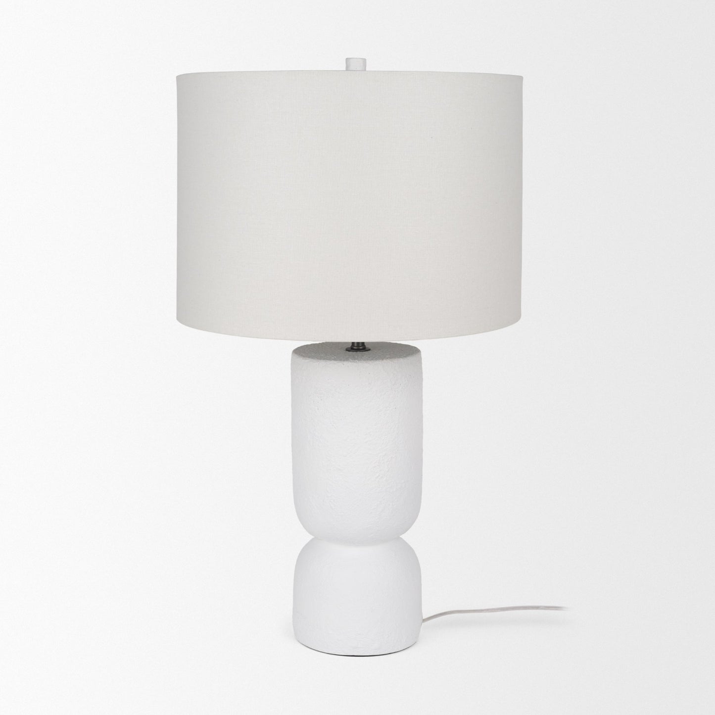 Everly Table Lamp White Cement | White Shade - table-lamps