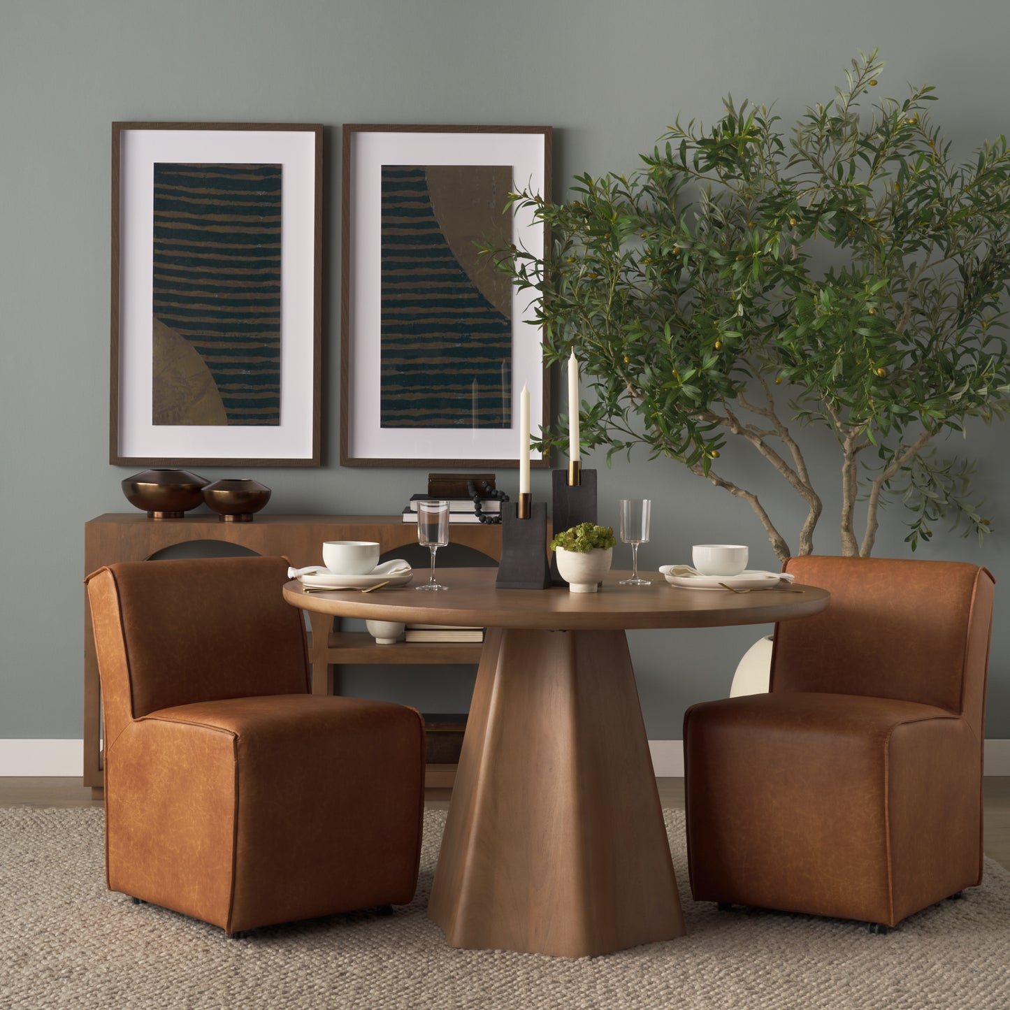 Damon Dining Chair Brown Faux Leather - dining-chairs
