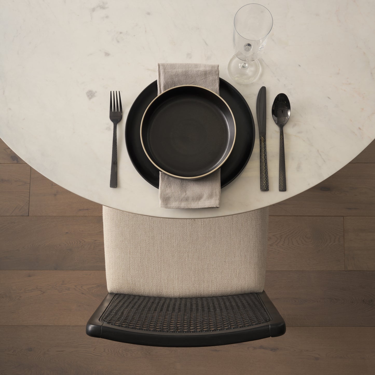 Clara Dining Chair Cream Fabric |Black Wood (Side Chair) - dining-chairs
