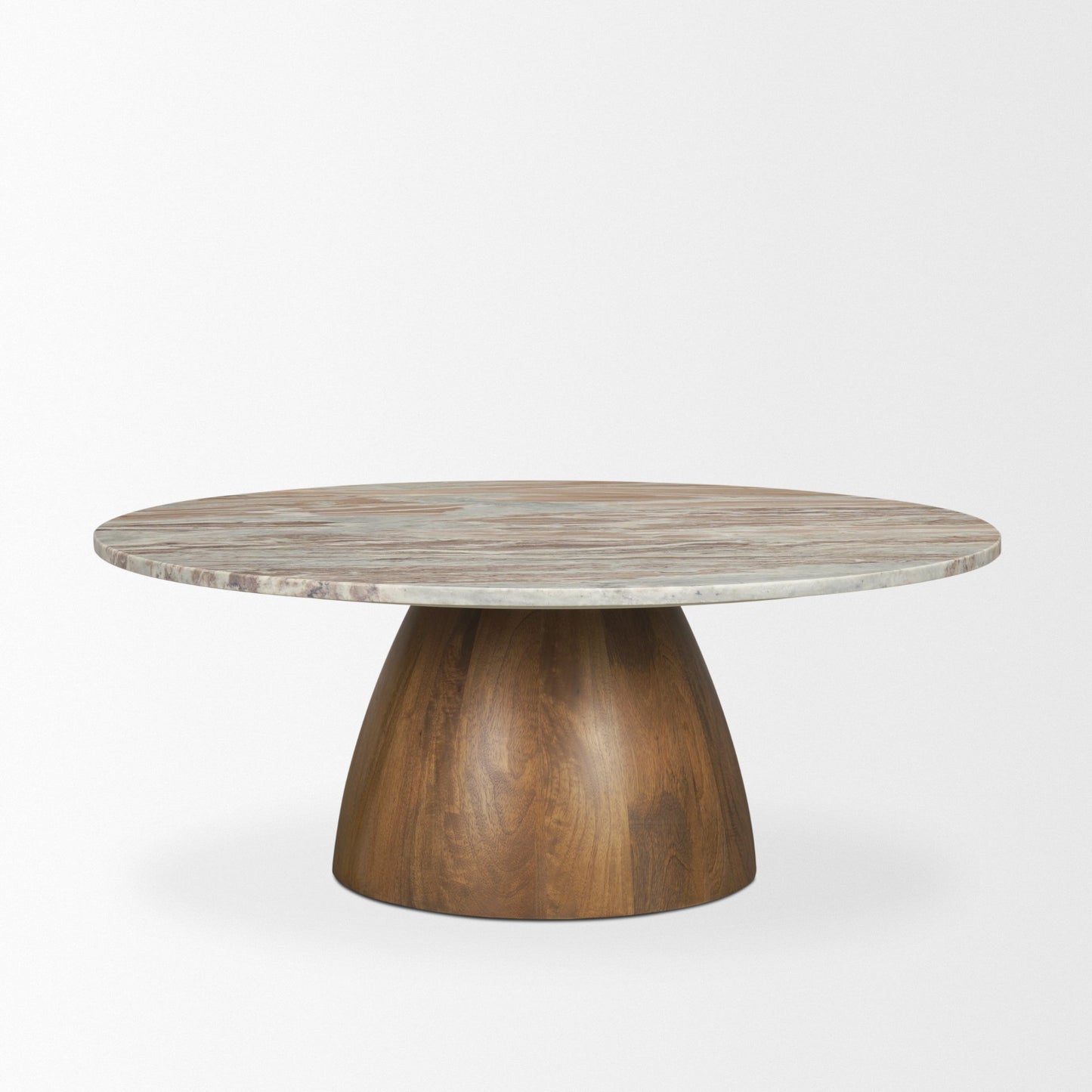 Allyson Coffee Table Pink Marble | Brown Wood - coffee-tables