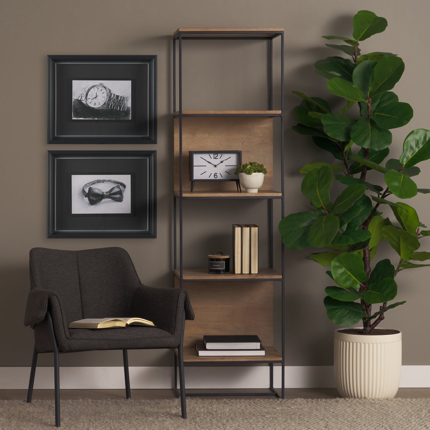 Brently Upholstered Accent Chair Gray - accent-chairs