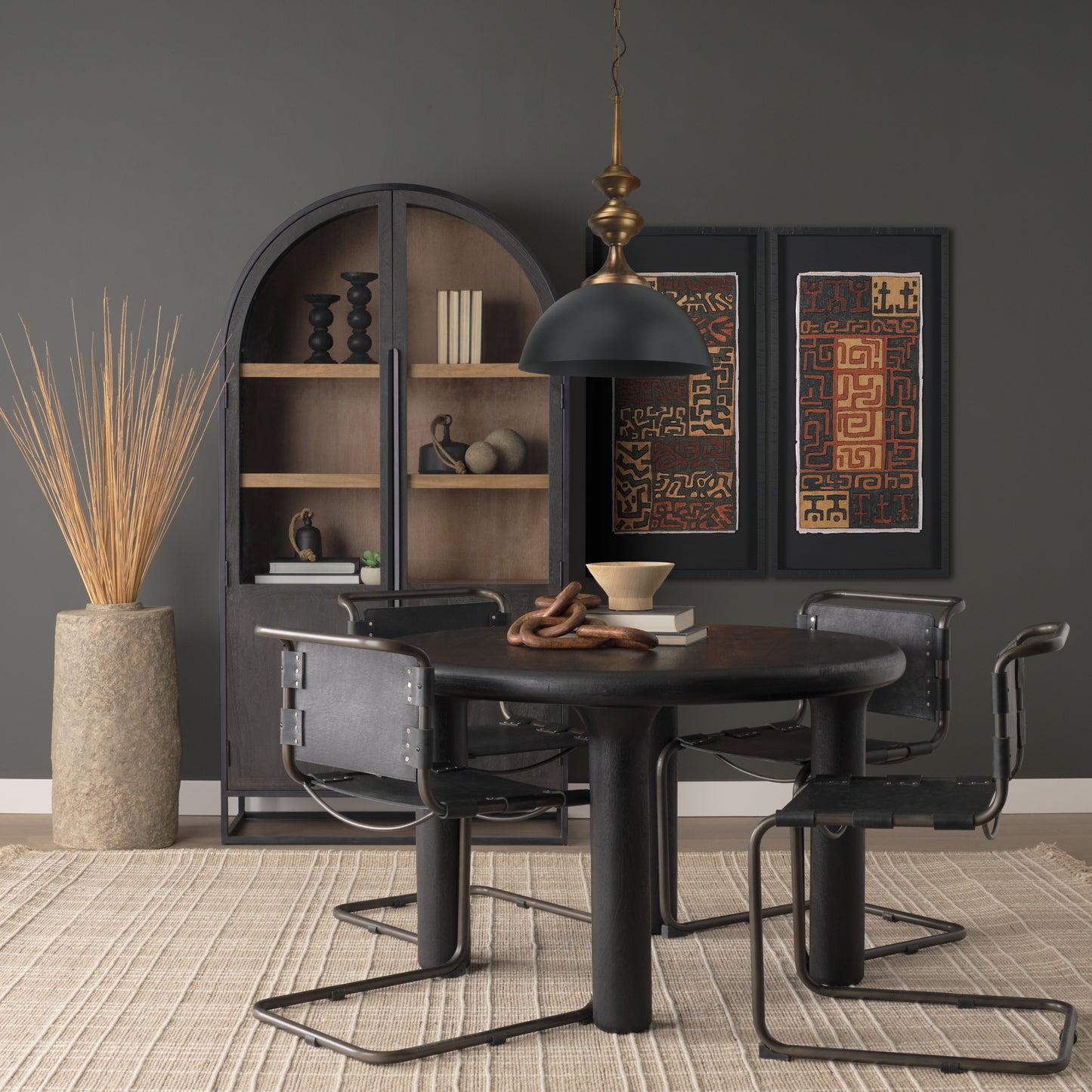 Willson Pendant Light Black Iron | Antique Brass - pendant-light