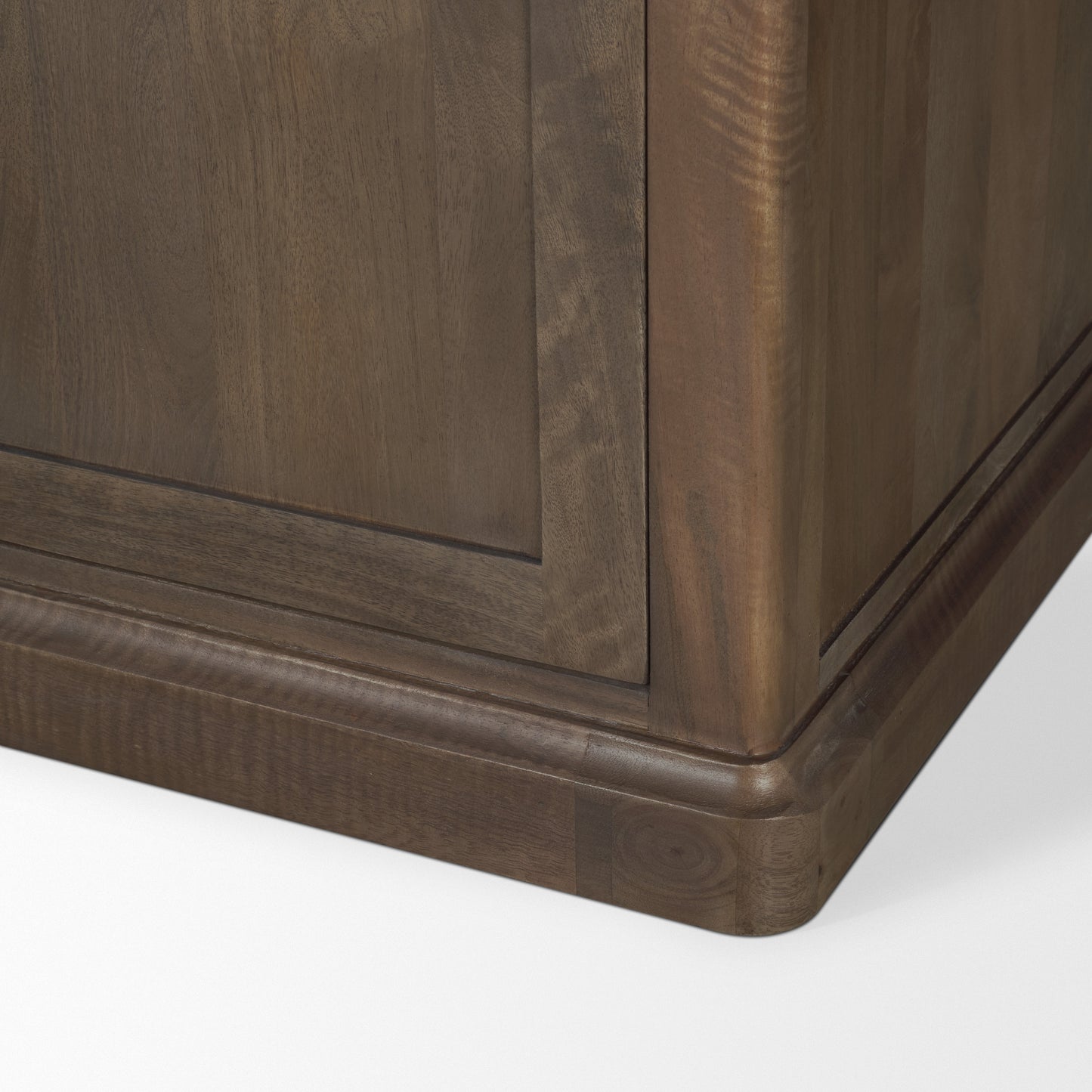 Baron Dark Brown Solid Wood w/ Antique Knobs 2-Door Accent Cabinet