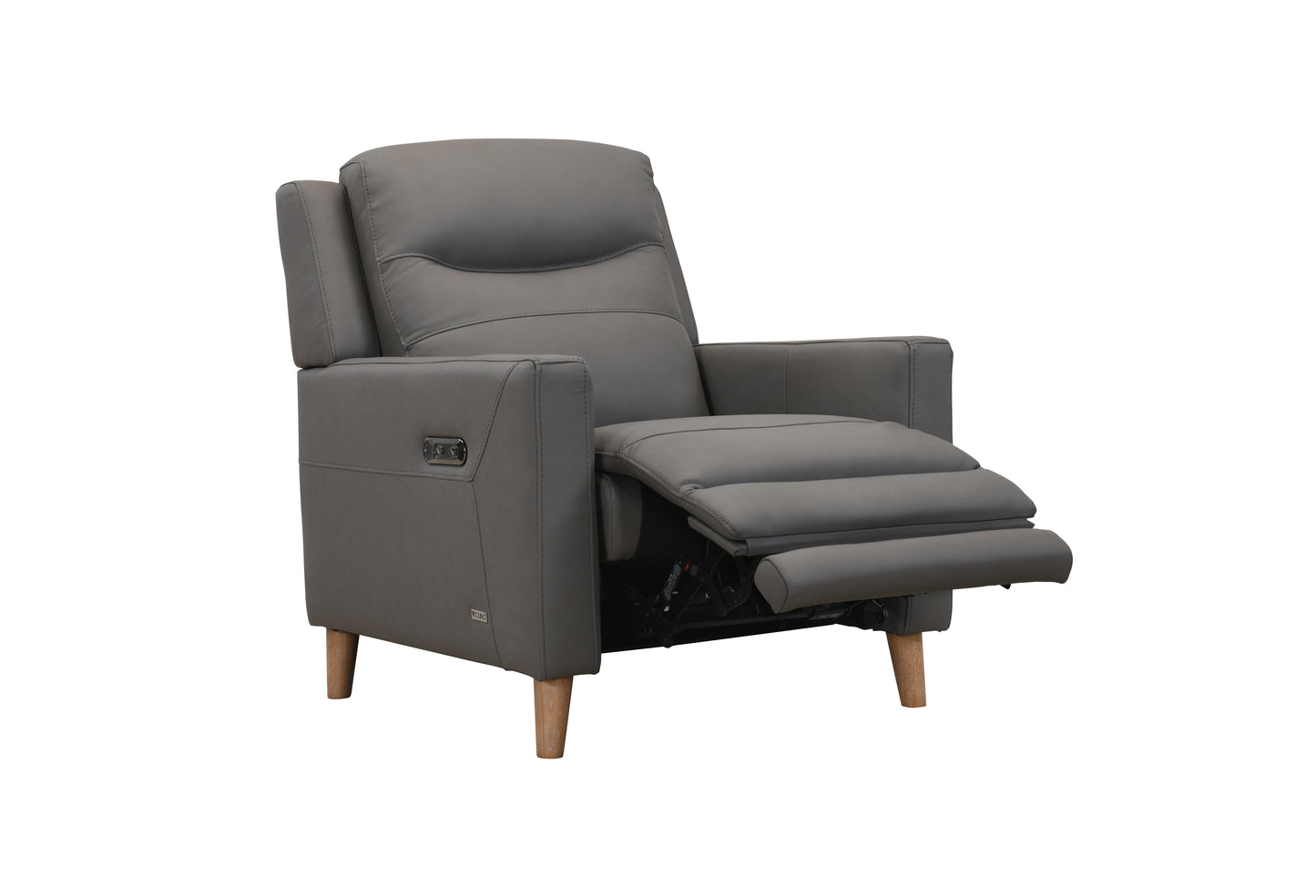 Phoenix Leather Power Recliner Set-Dark Grey