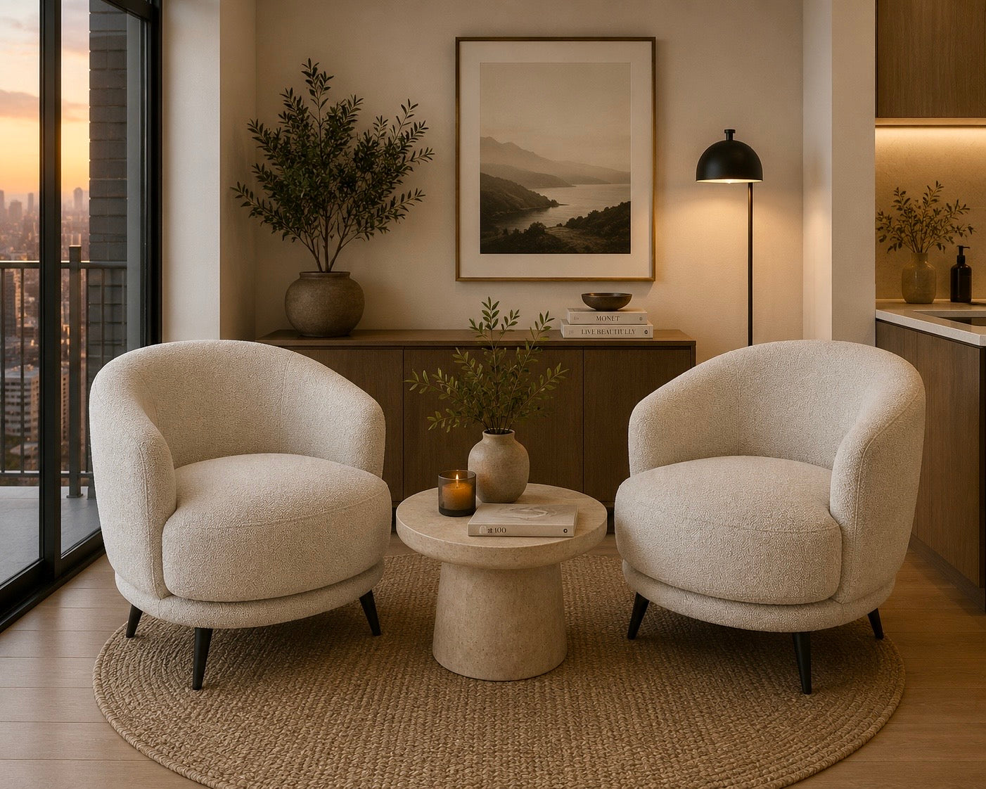Runa Swivel Accent Chair-Grey