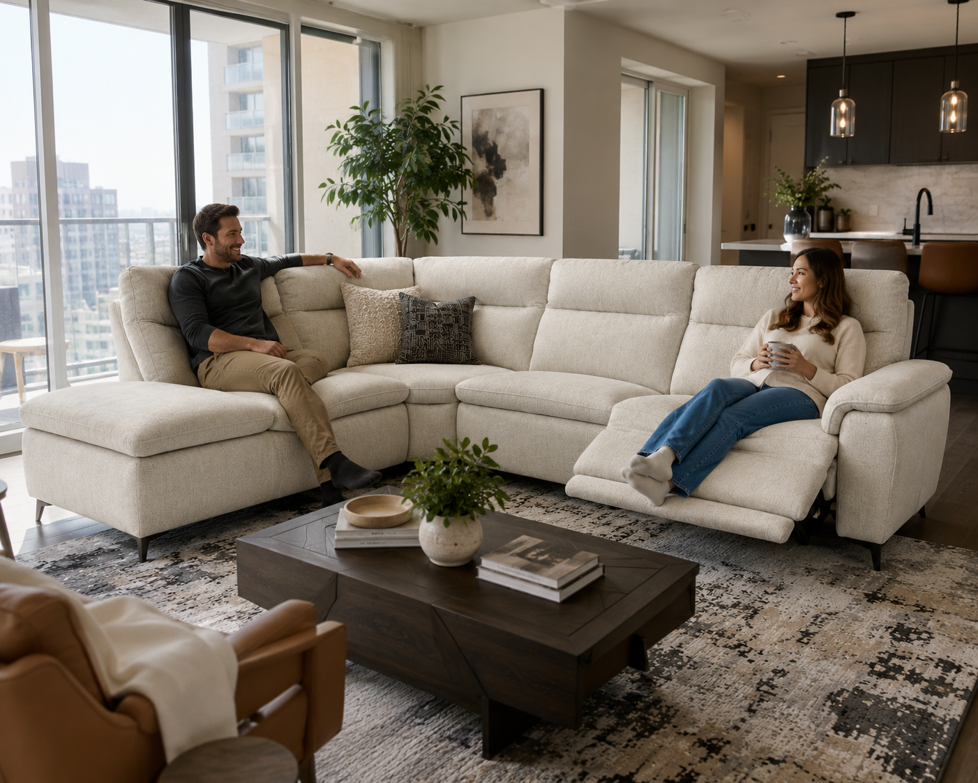 Weston power reclining Fabric Sectional
