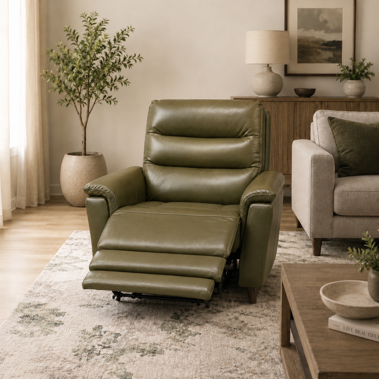 Maeve Leather Power Recliner Sofa