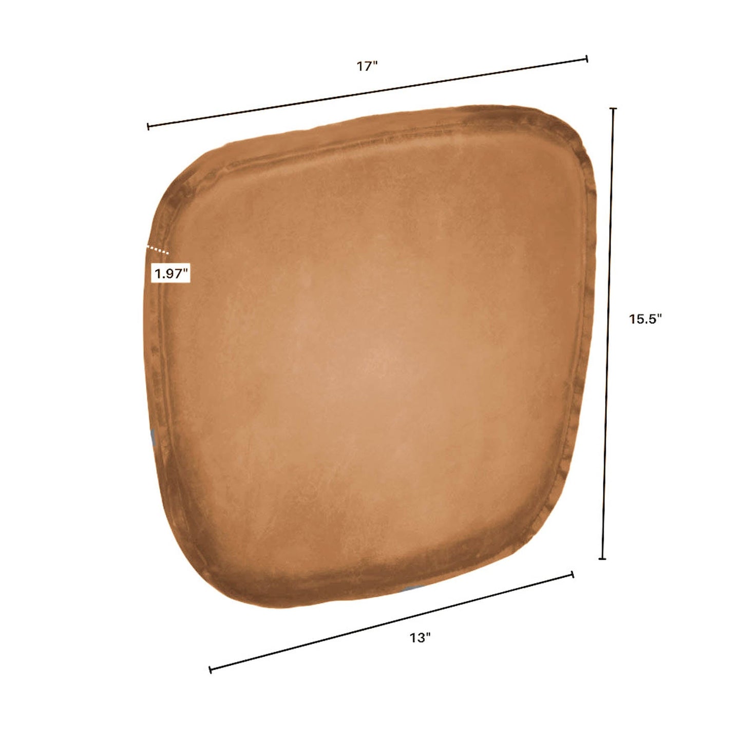 Metal Crossback Leather Cushion Seat - Cognac