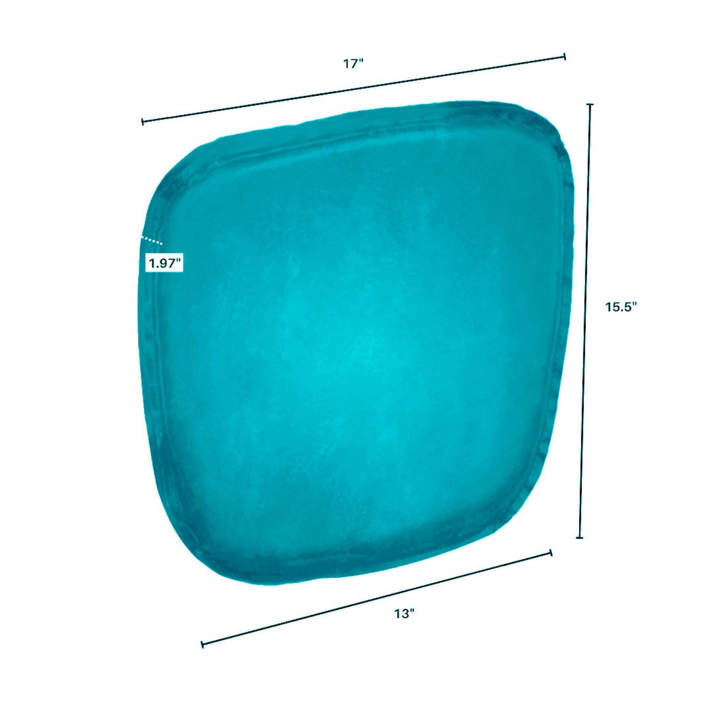 Metal Crossback Leather Cushion Seat - Peacock Blue
