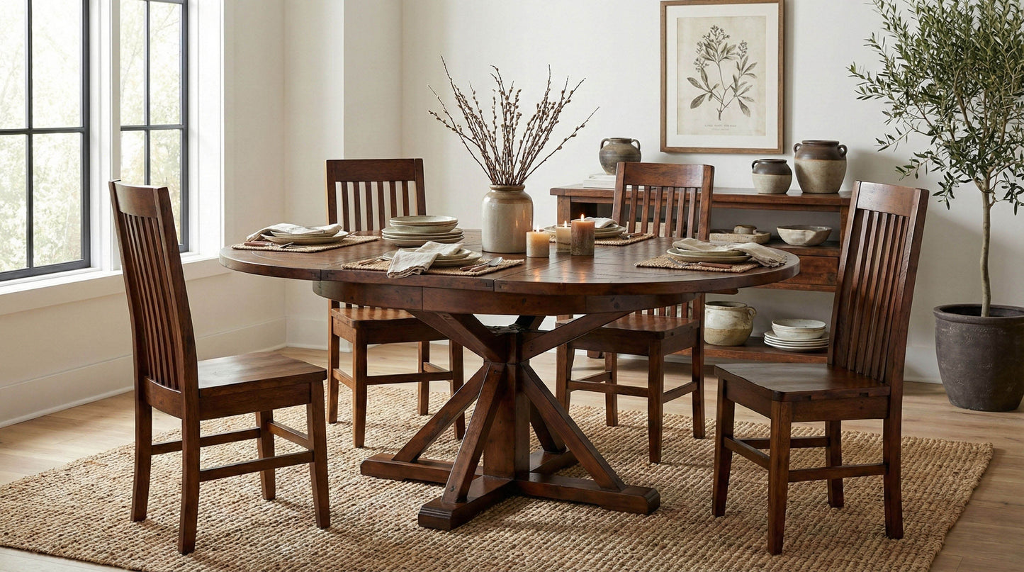 Irish Coast Round 47/63" Extension Dining Table - African Dusk