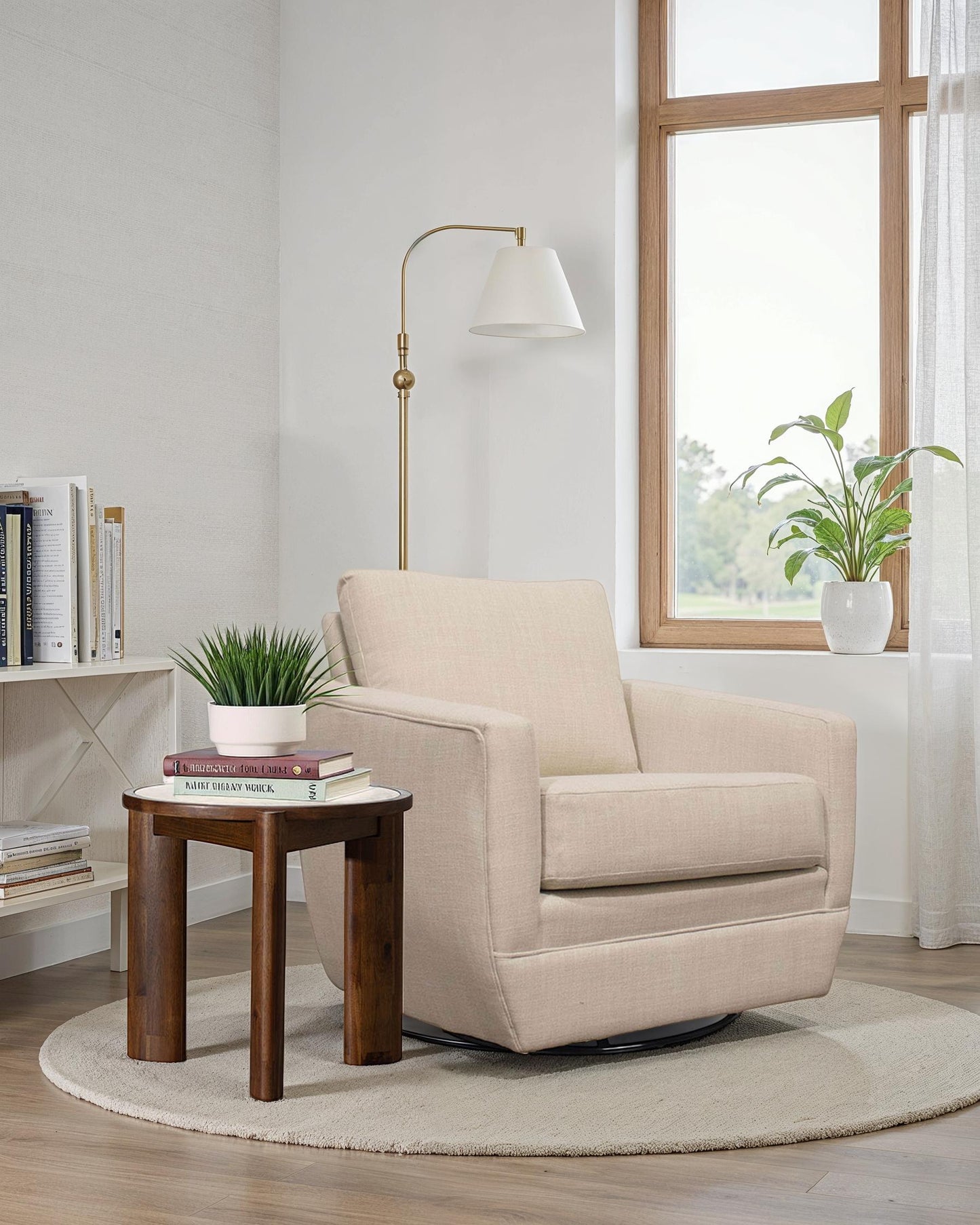 Remix Round Side Table - Travertine