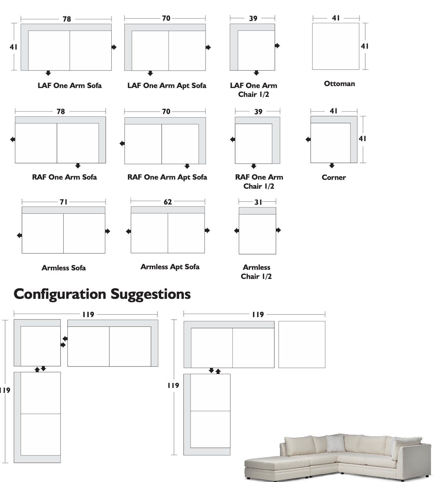 Winnie Canadian Custom Make Sectional
