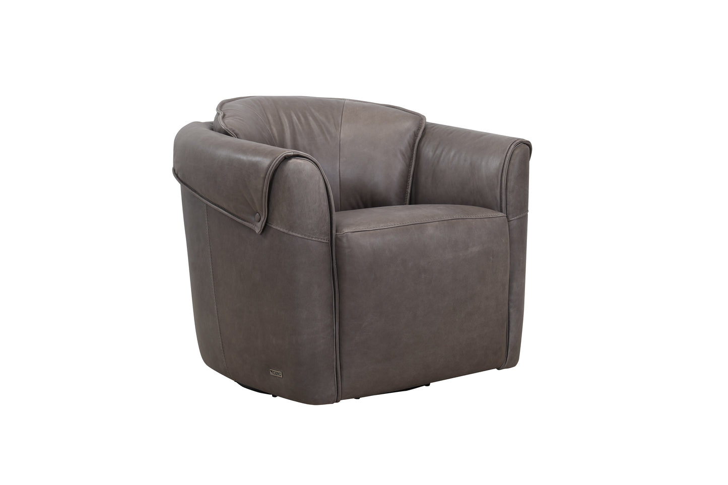 Milan Swivel Accent Chair – Grey Leather
