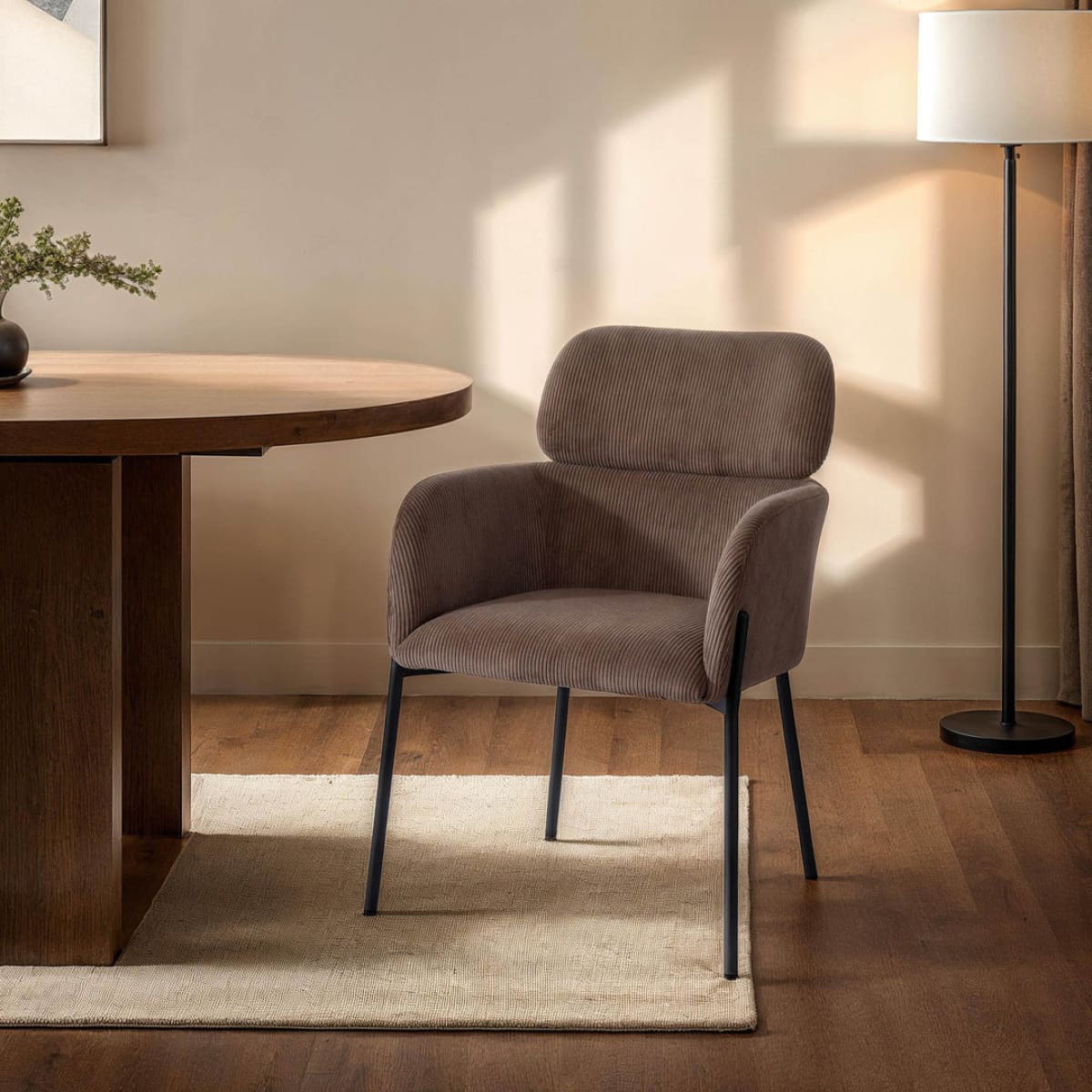 Allegra Dining Chair - Corduroy Brown - lh-import-dining-chairs