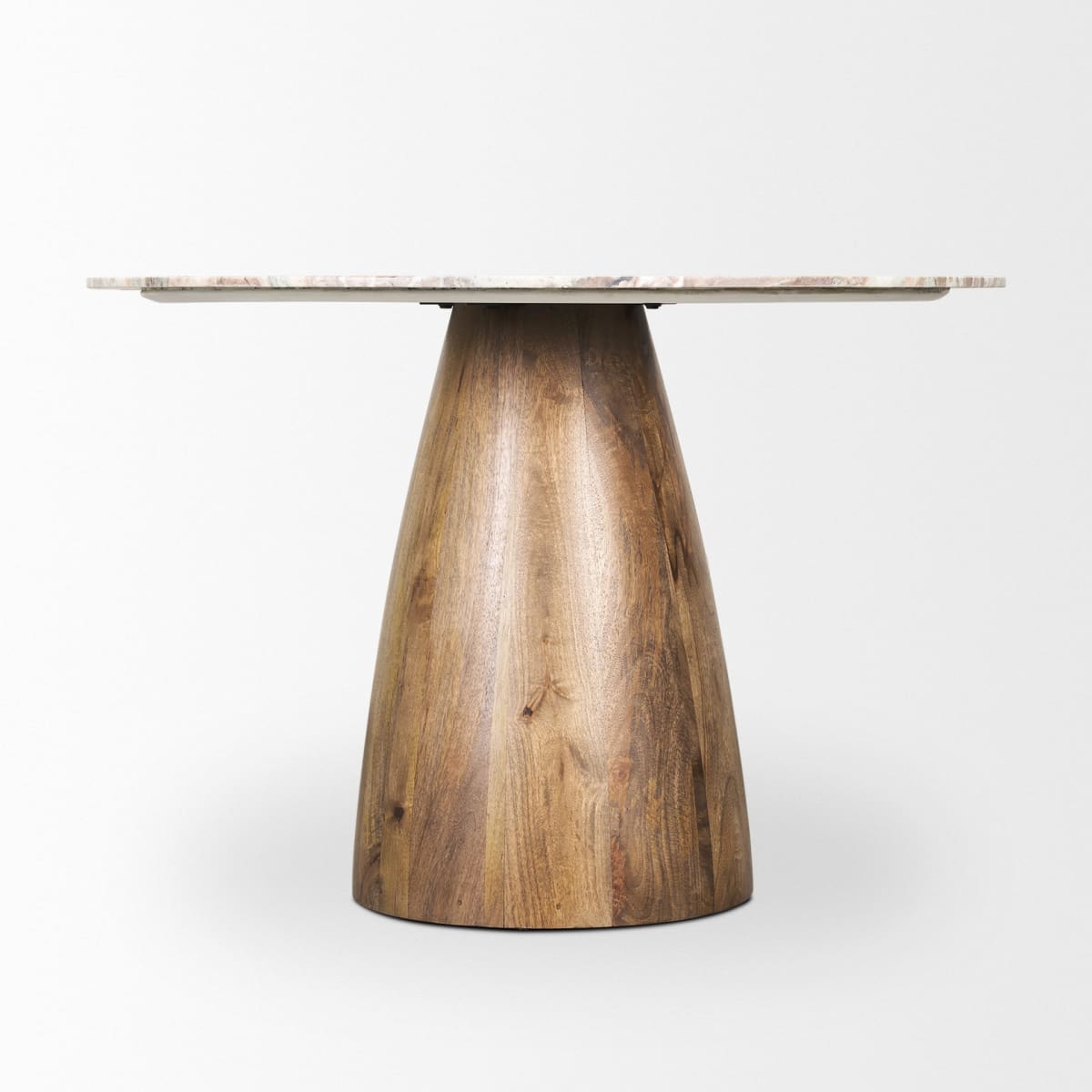 Allyson Dining Table Pink Marble | Medium Brown Wood - dining-table