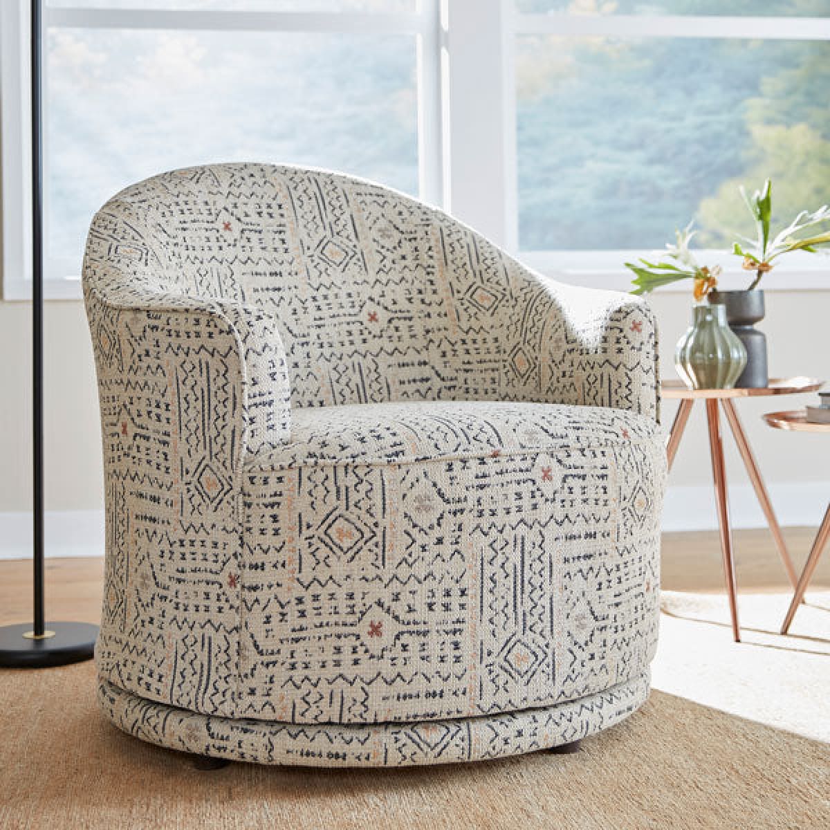 April Swivel Barrel Chair - accent-chairs