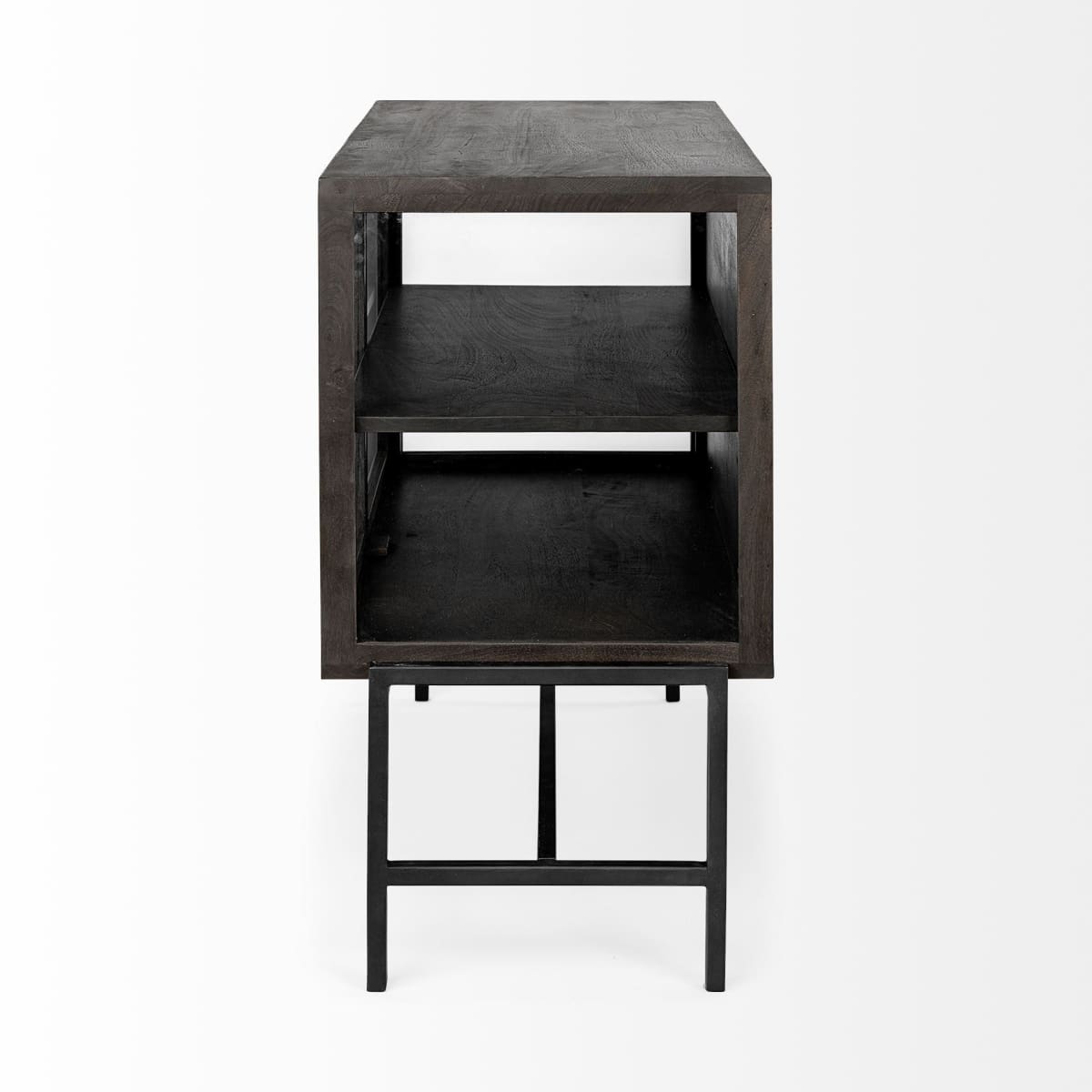 Arelius Accent Cabinet Black-Brown Wood | Black Metal - acc-chest-cabinets
