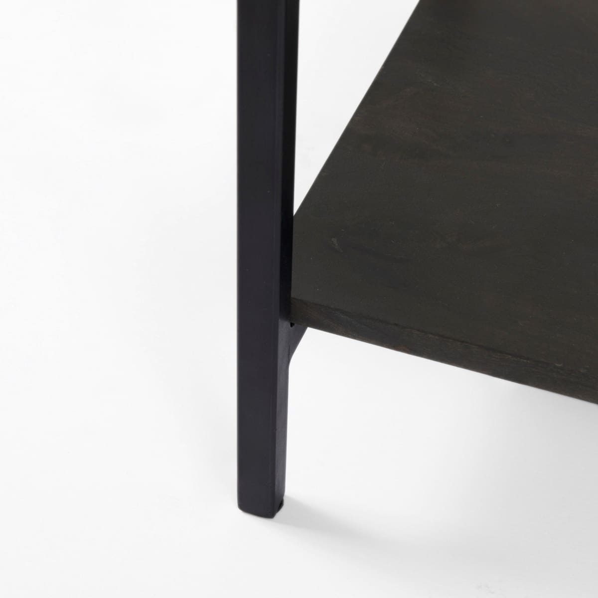 Arelius Cabinet Dark Brown Wood | Black Metal - cabinets