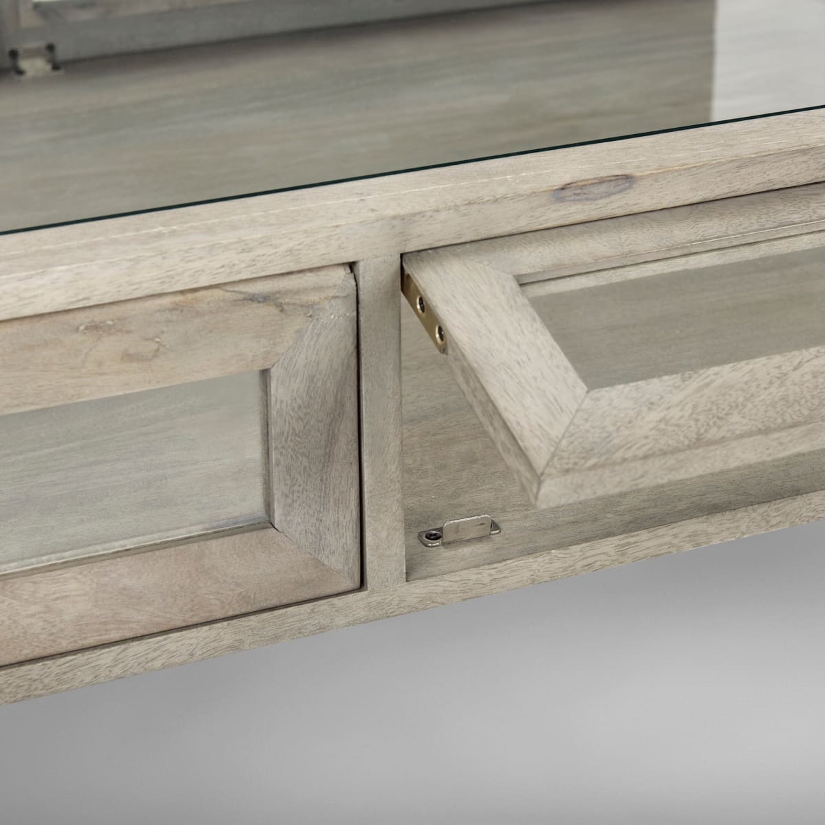 Arelius Coffee Table %7C Rectangular Gray Wood | Black Metal | Rectangular - coffee-tables