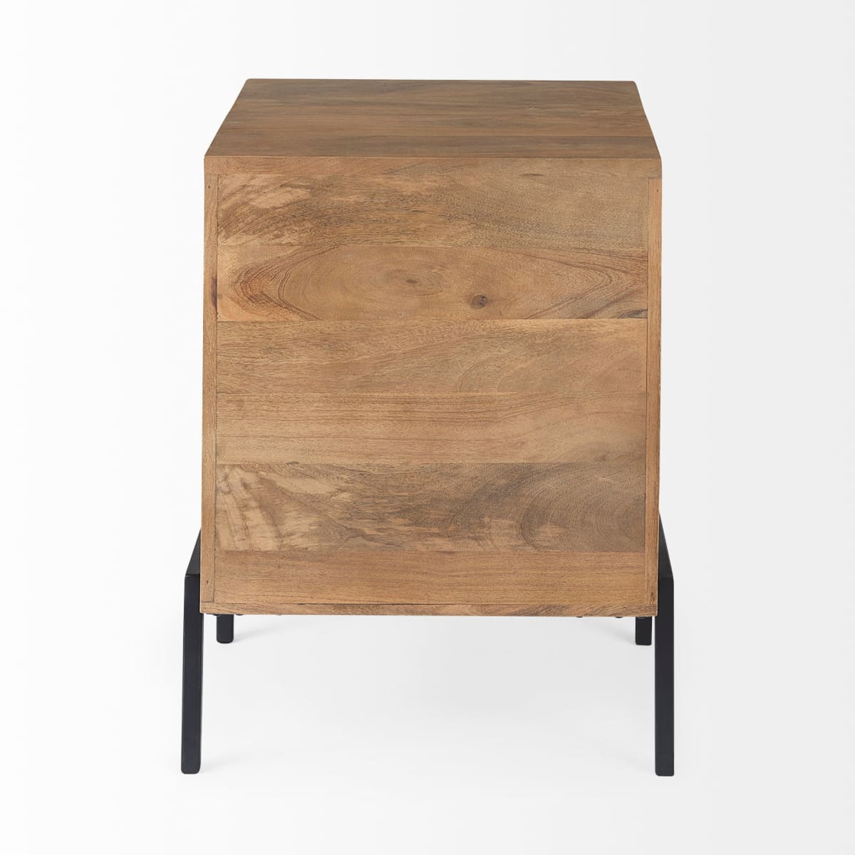 Arelius End Side Table Light Brown Wood | Black Metal - end-and-side-tables