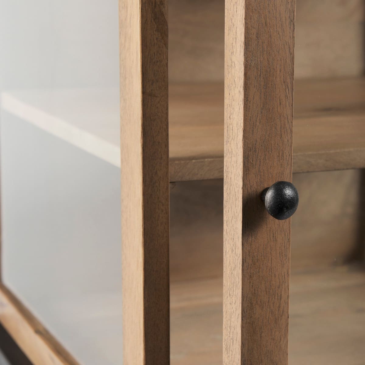 Arelius End Side Table Light Brown Wood | Black Metal - end-and-side-tables