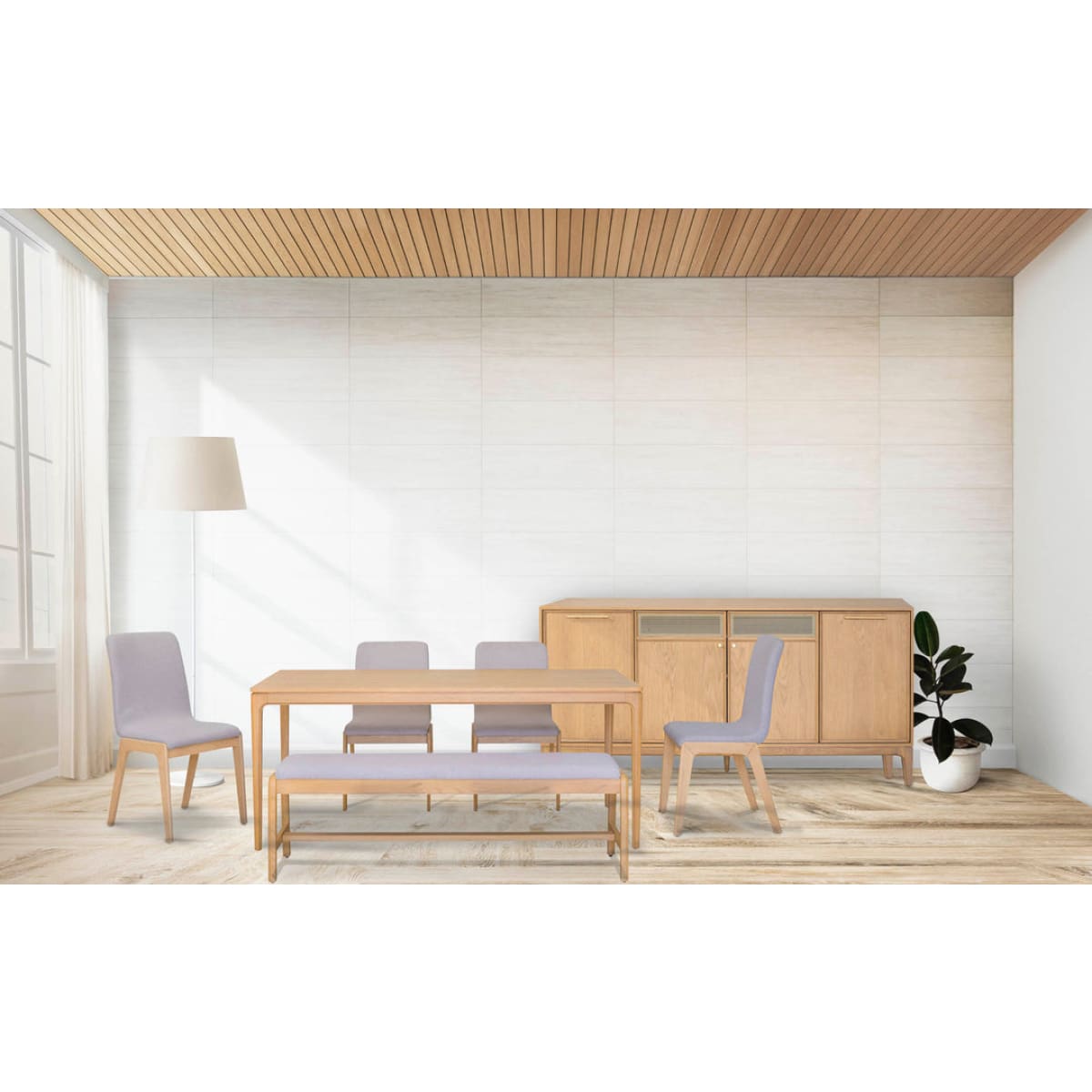 Arizona Dining Bench - Oatmeal - lh-import-dining-benches