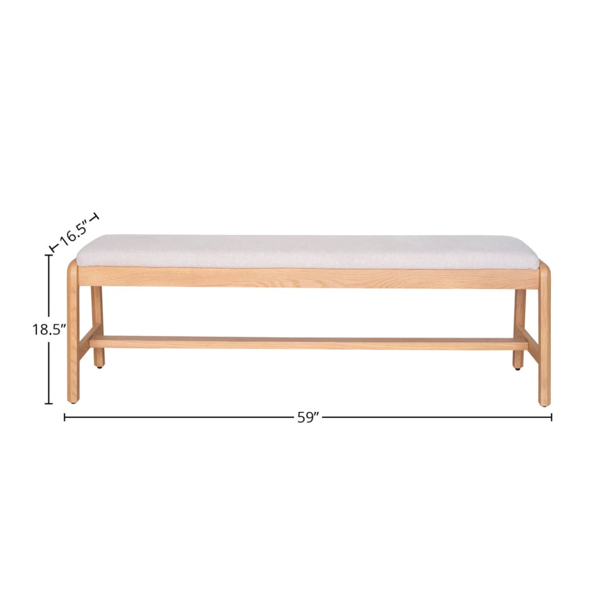 Arizona Dining Bench - Oatmeal - lh-import-dining-benches