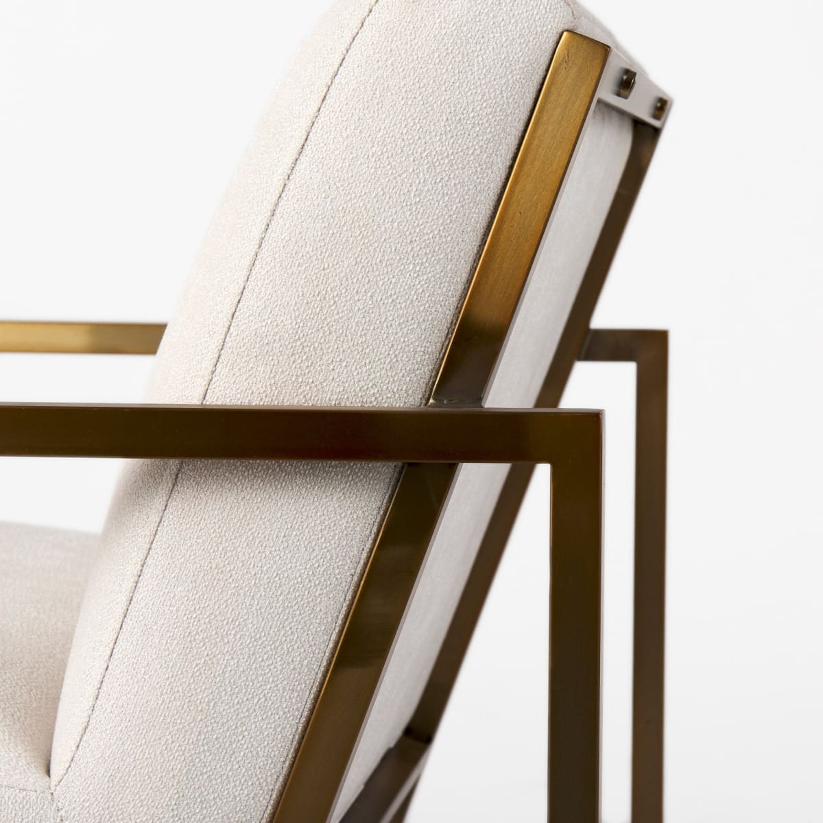 Armelle Accent Chair Cream Fabric | Gold Metal - accent-chairs