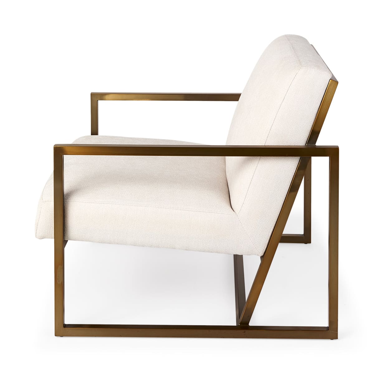 Armelle Accent Chair Cream Fabric | Gold Metal - accent-chairs