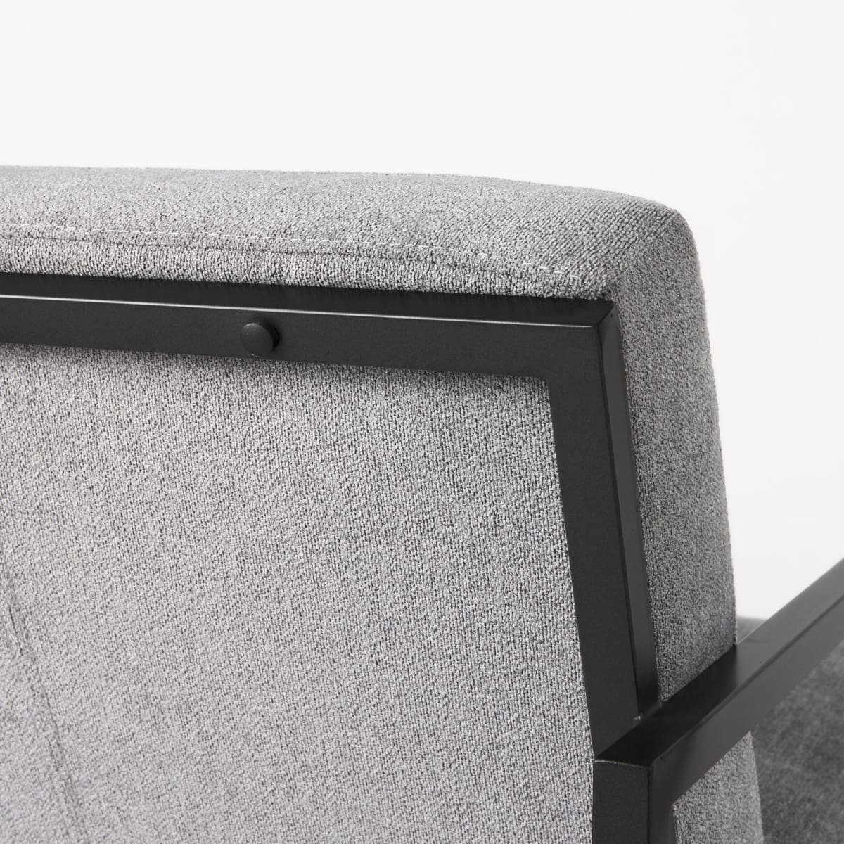 Armelle Upholstered Accent Chair Gray Fabric | Black Metal - accent-chairs