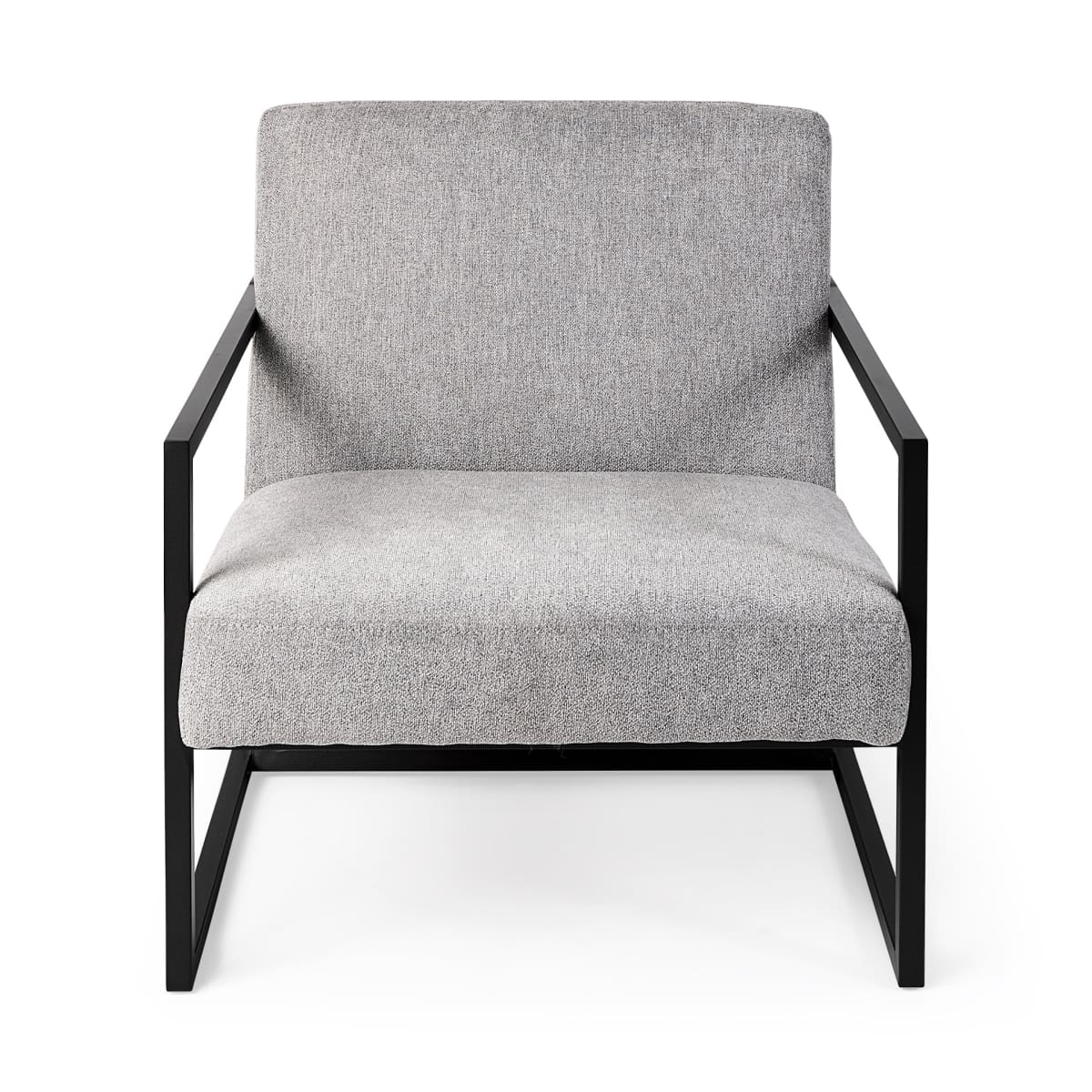 Armelle Upholstered Accent Chair Gray Fabric | Black Metal - accent-chairs